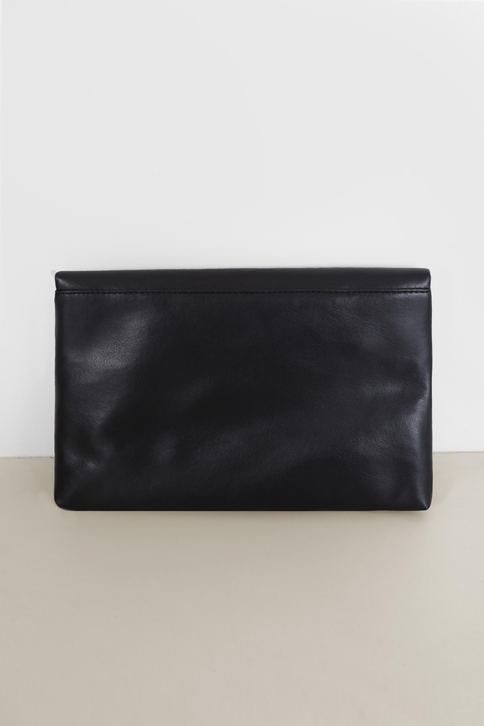 Tesettür giyim SİYAH SÜET DETAYLI CLUTCH ÇANTA 042 