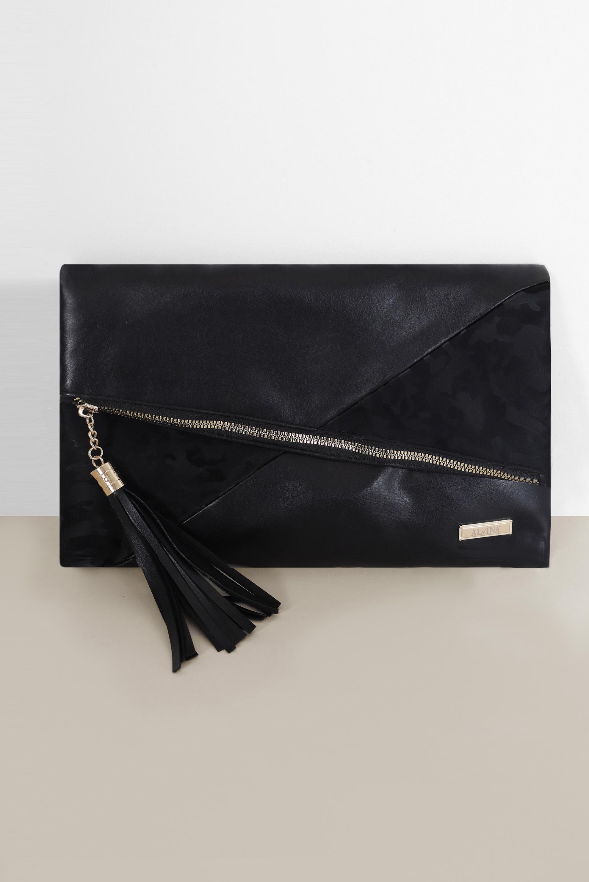 Tesettür giyim BEJ SÜET DETAYLI CLUTCH ÇANTA 042 