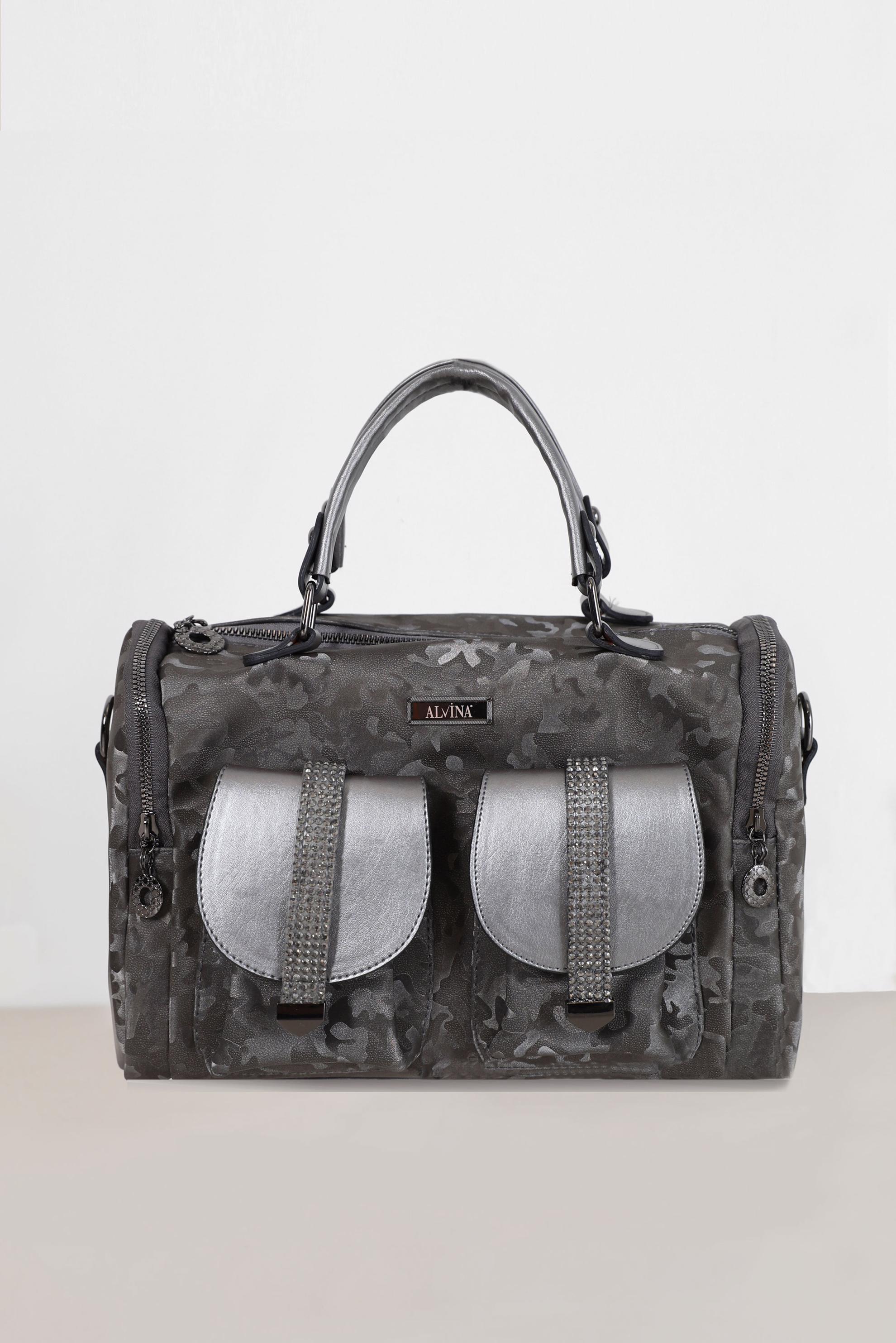 Tesettür giyim BEJ ALVİNA DESENLİ TAŞ DETAYLI ÇANTA 6010 