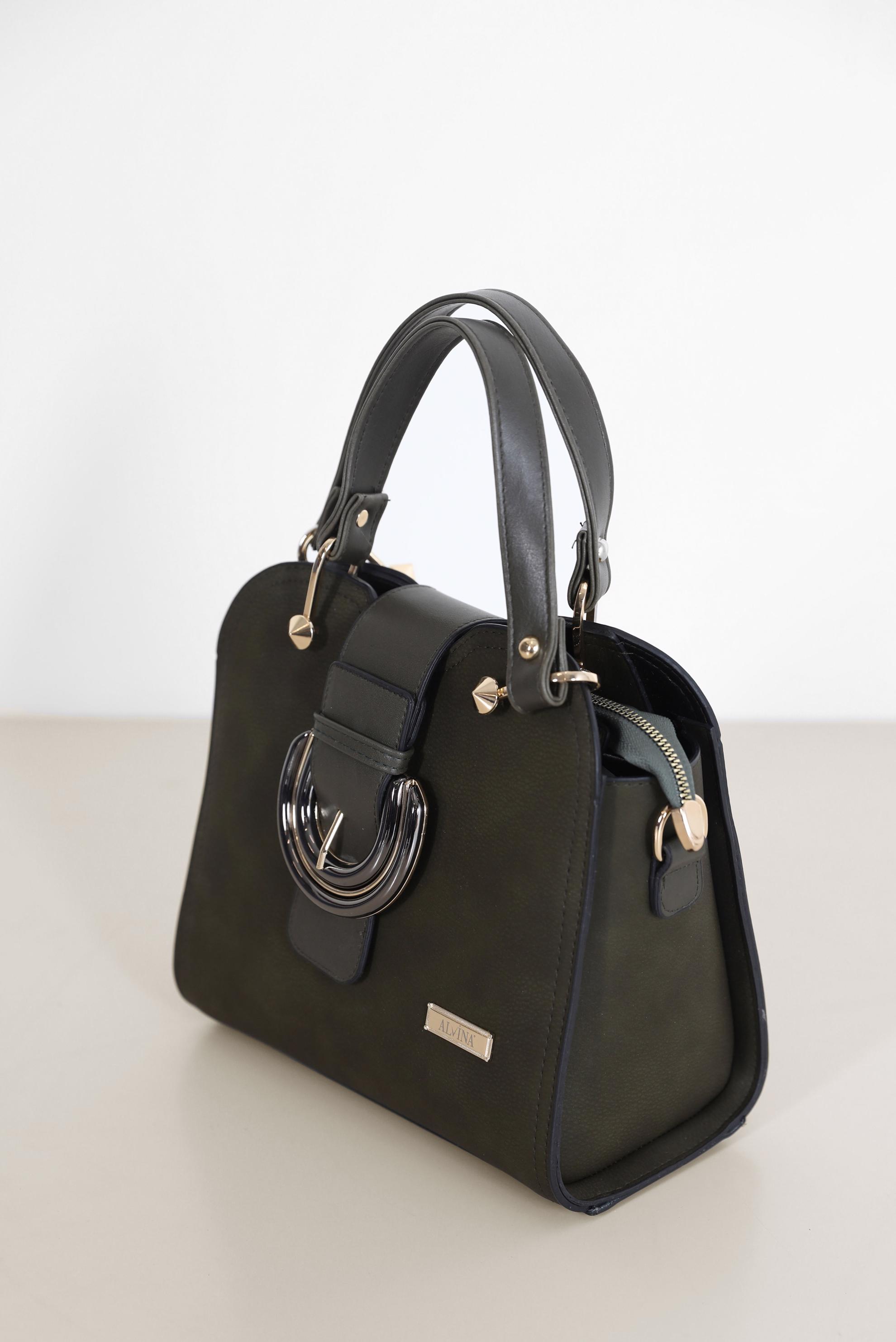 Tesettür giyim HAKİ ALVİNA KEMER DETAYLI ÇANTA 9010 