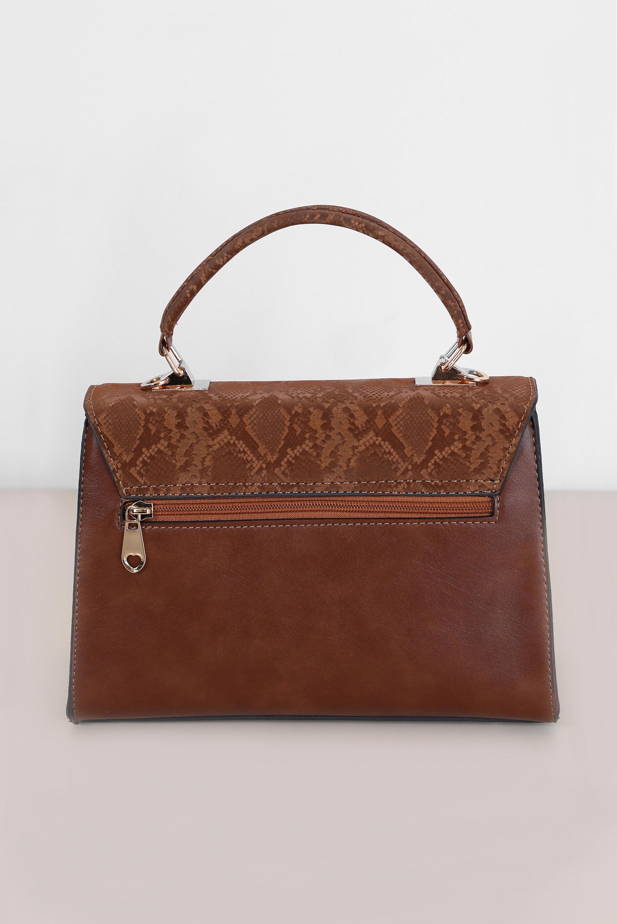 Tesettür giyim TABA ALVİNA DESENLİ ÇANTA 9021 