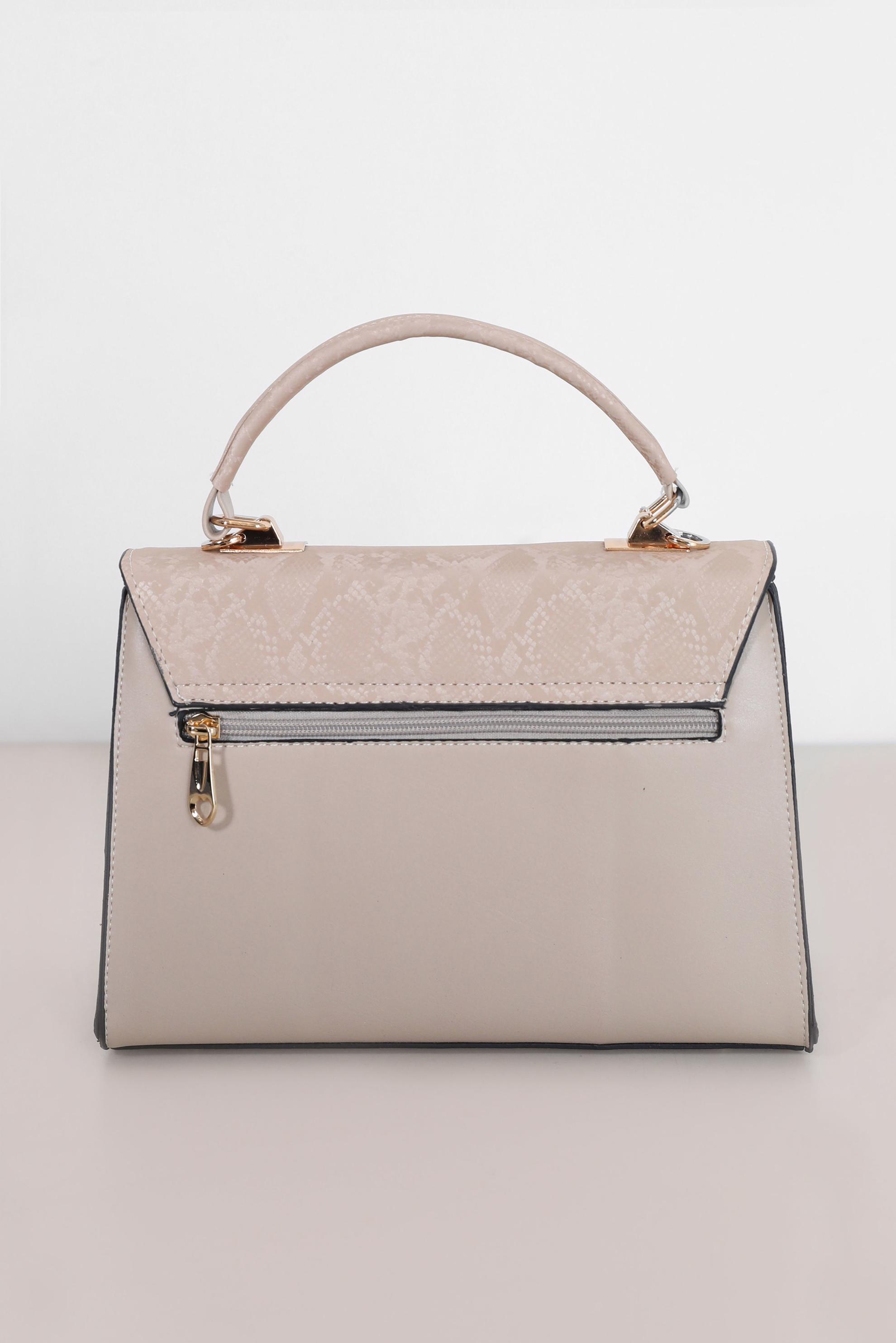 Tesettür giyim VİZON ALVİNA DESENLİ ÇANTA 9021 