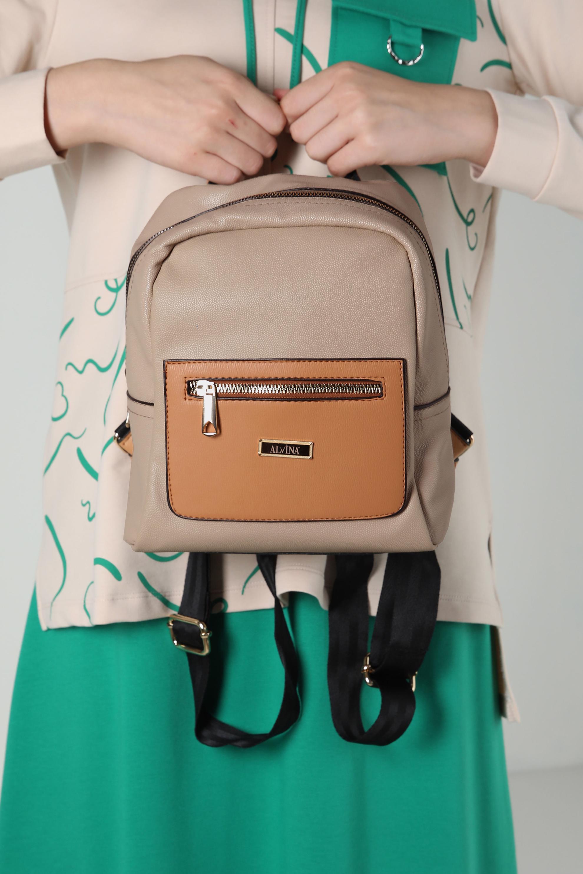 Tesettür giyim VİZON ALVİNA ÇANTA 9026