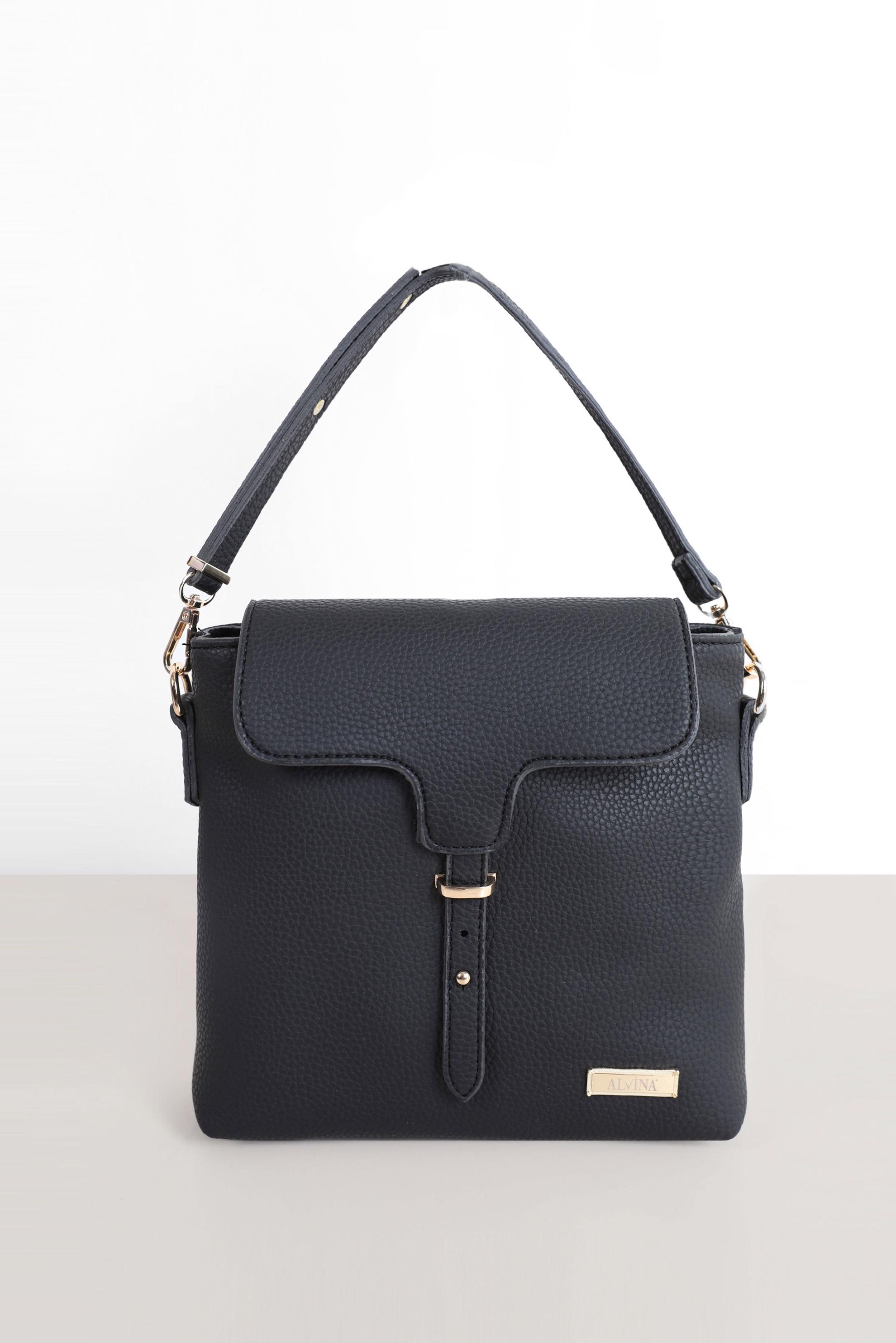 Tesettür giyim SİYAH ALVİNA KEMER DETAYLI TOTE ÇANTA 9032 