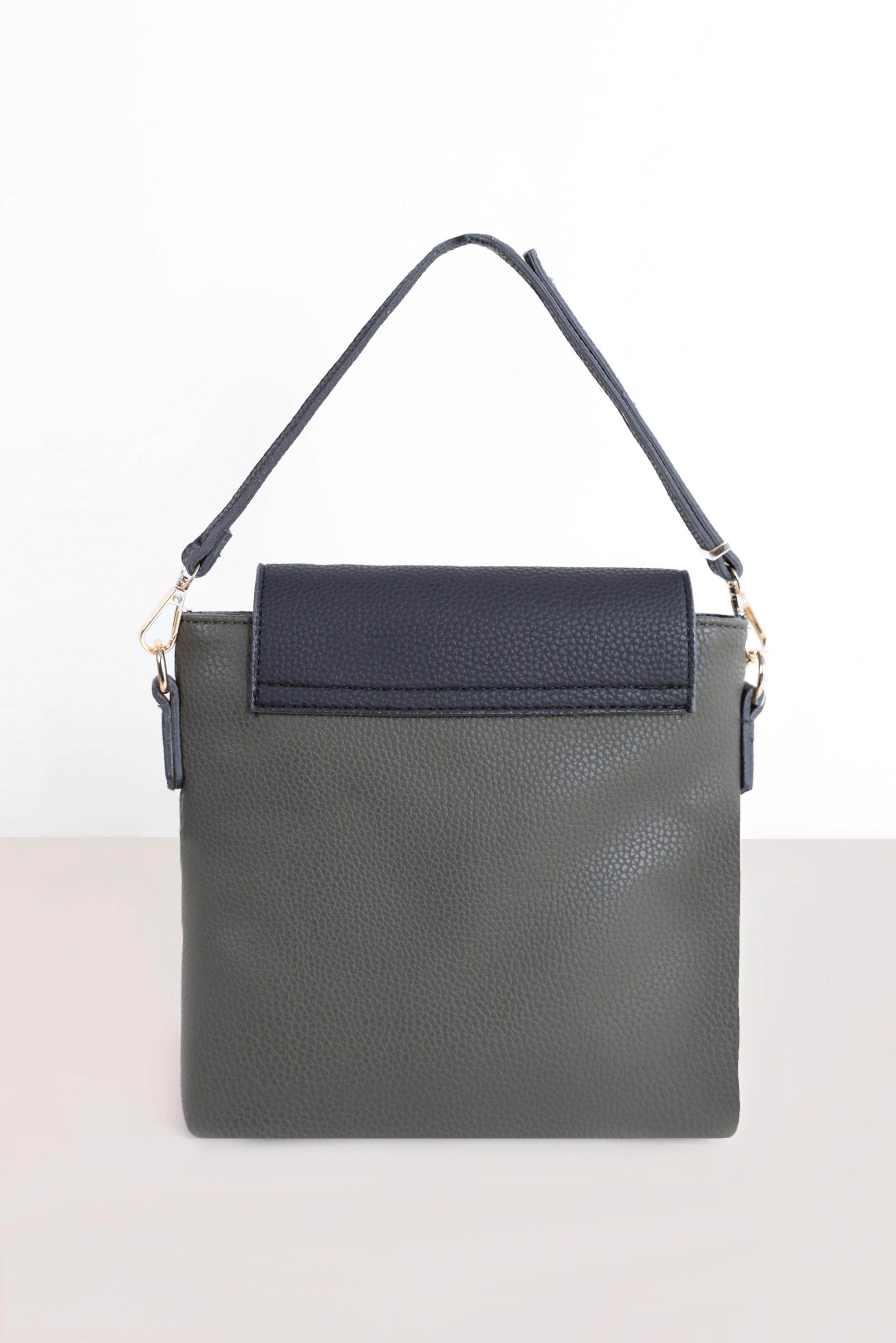 Tesettür giyim HAKİ ALVİNA KEMER DETAYLI TOTE ÇANTA 9032 