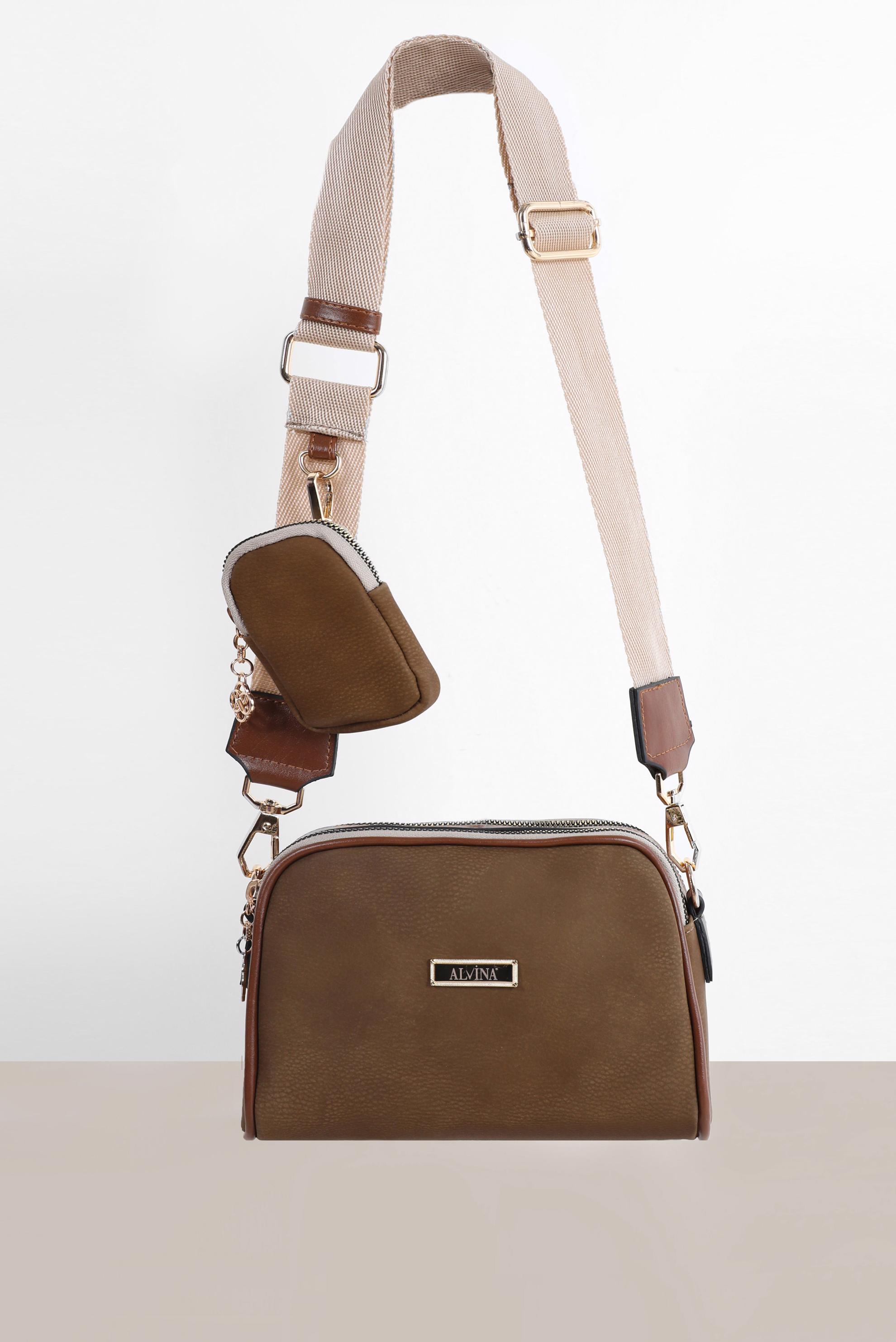 Tesettür giyim VİZON ALVİNA CÜZDAN DETAYLI ÇANTA 9036 