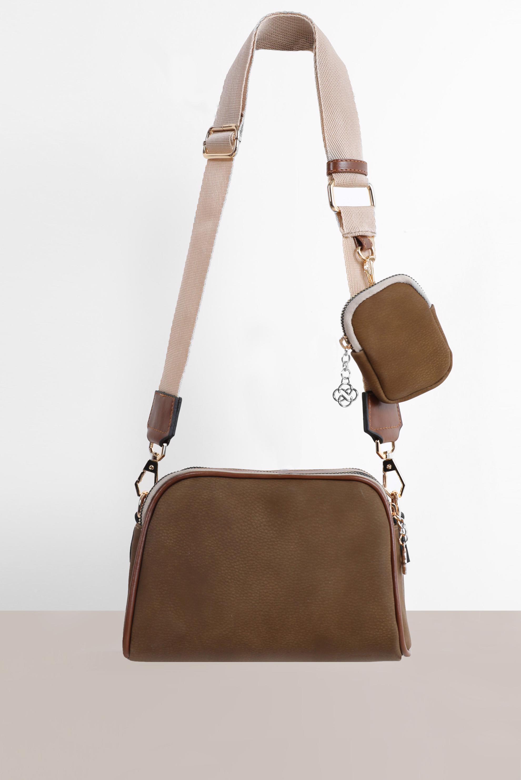 Tesettür giyim VİZON ALVİNA CÜZDAN DETAYLI ÇANTA 9036 