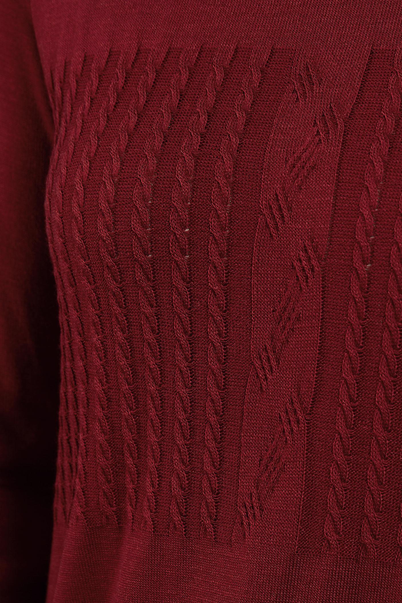 Tesettür giyim KIRMIZI SAÇ ÖRGÜ DESENLİ TRİKO ELBİSE 42015