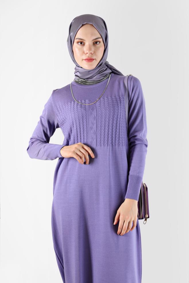 Hijab clothing  CABLE KNIT DRESS 42015 - ALVİNA