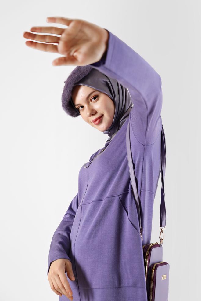 Hijab clothing  BASIC KNITWEAR DRESS 42016  - ALVİNA