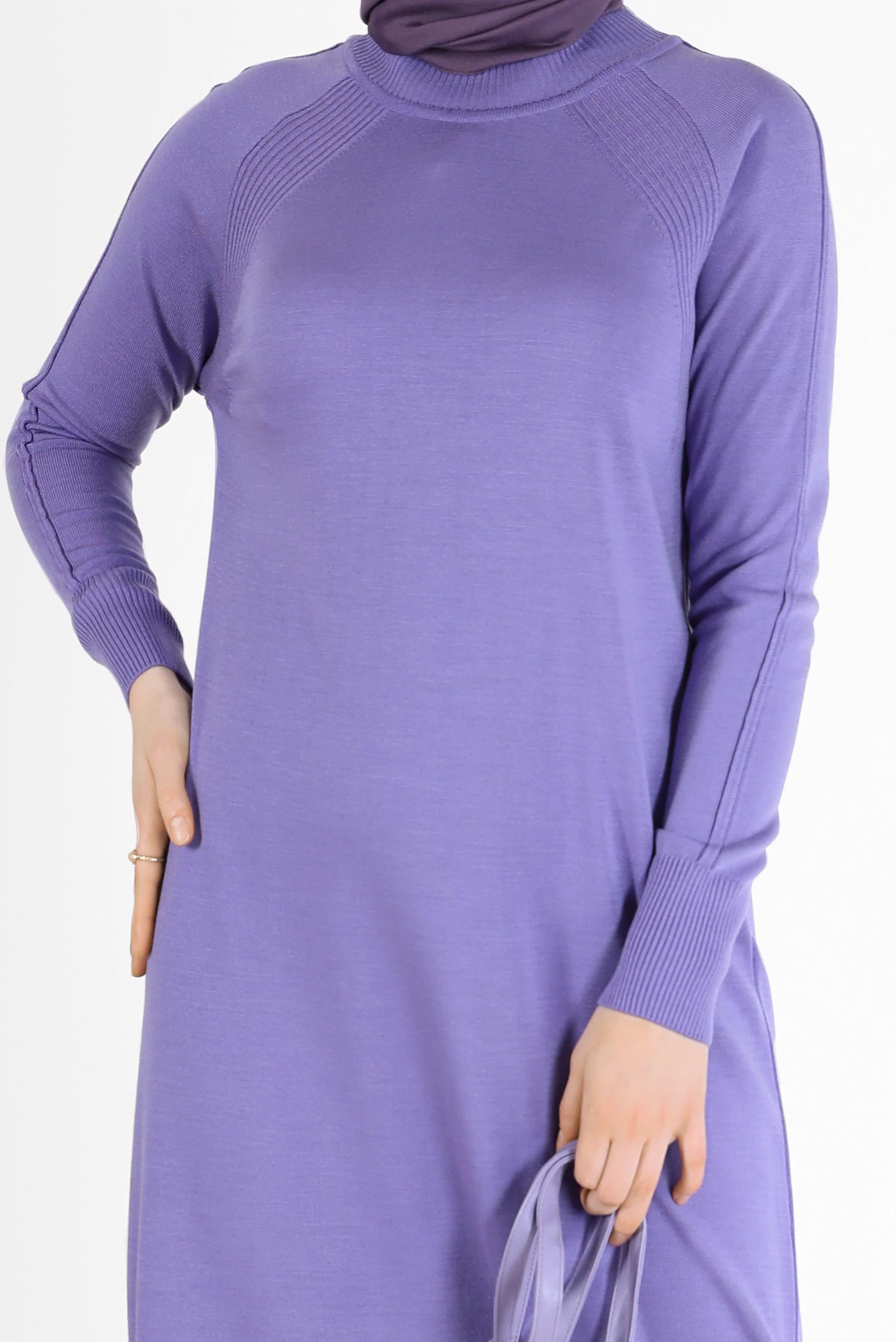 Hijab clothing PURPLE KNITWEAR DRESS 42017