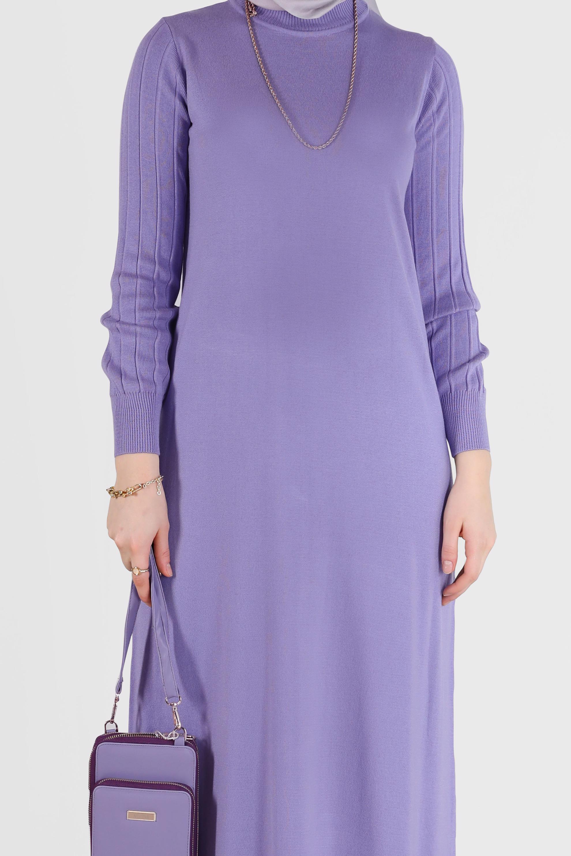 Hijab clothing PURPLE BASIC KNITWEAR DRESS 42060 