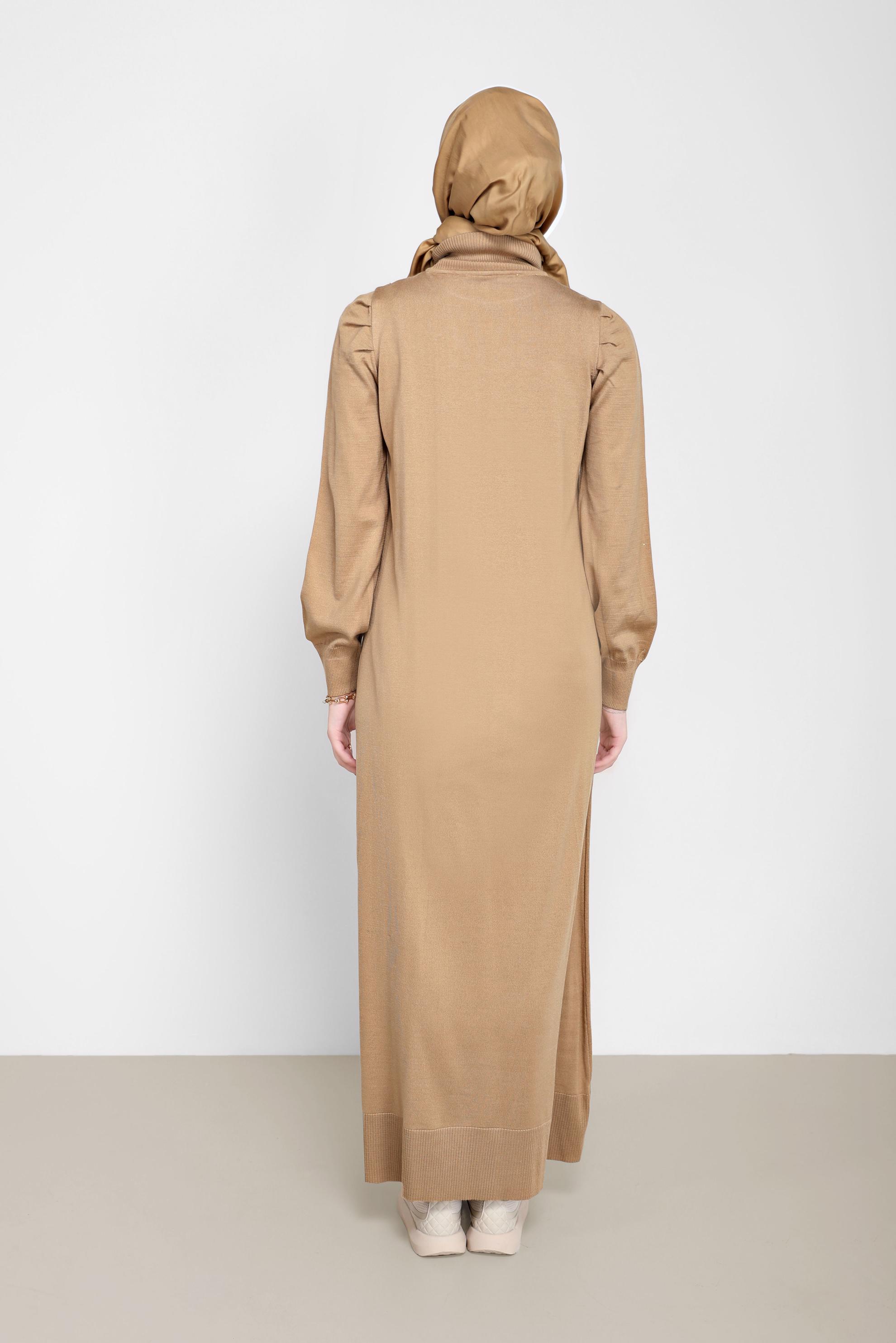 Hijab clothing BROWN BASIC KNITWEAR DRESS 42061 
