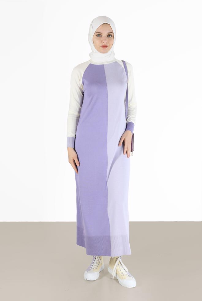 Hijab clothing  3-COLOR KNITWEAR DRESS 42084  - ALVİNA