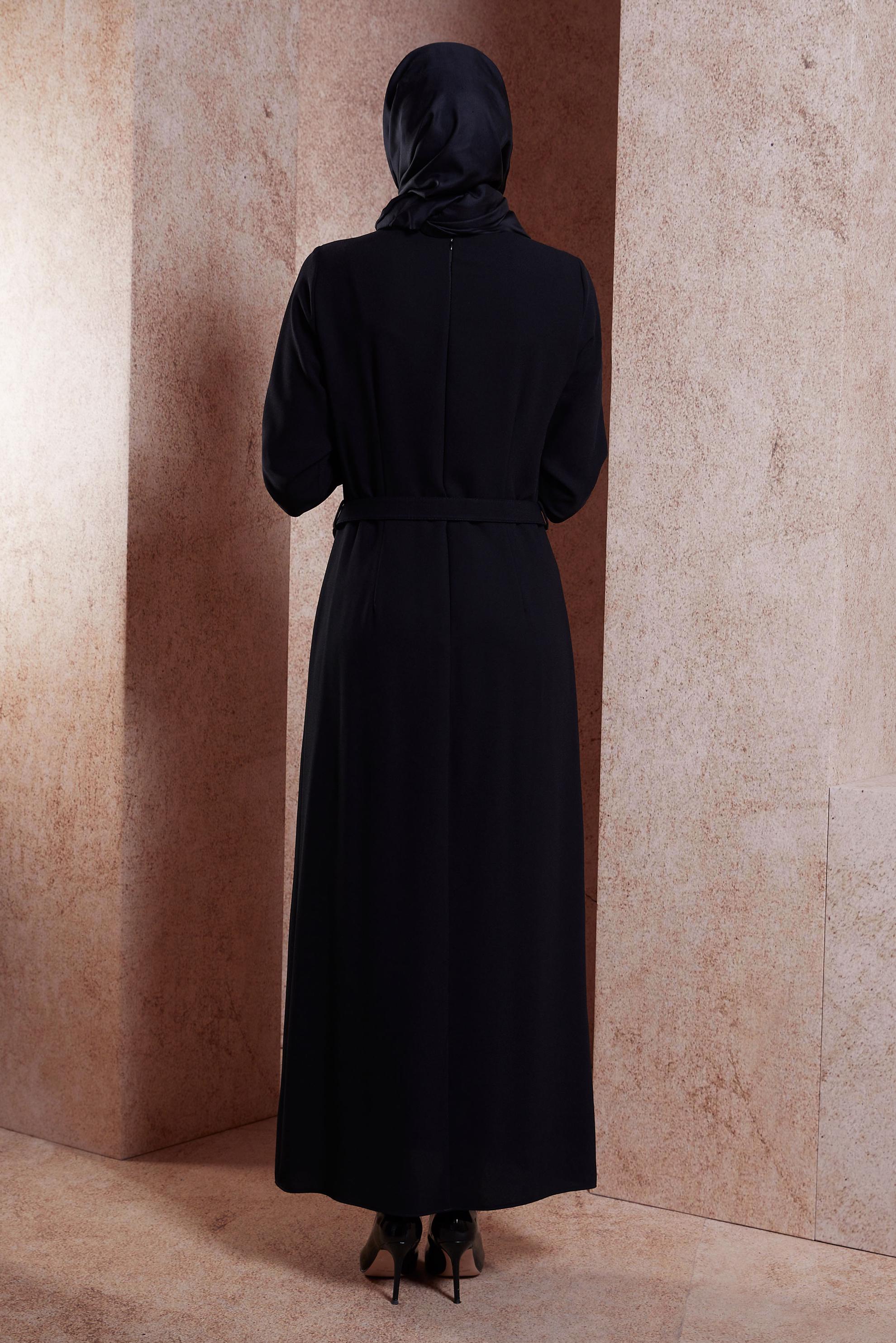 Hijab clothing BEIGE CLASSIC CREPE DRESS 42244 