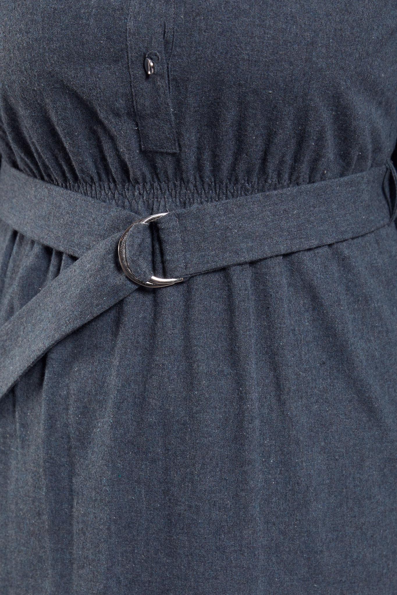 Tesettür giyim LACİVERT KEMERLİ ELBİSE 42268