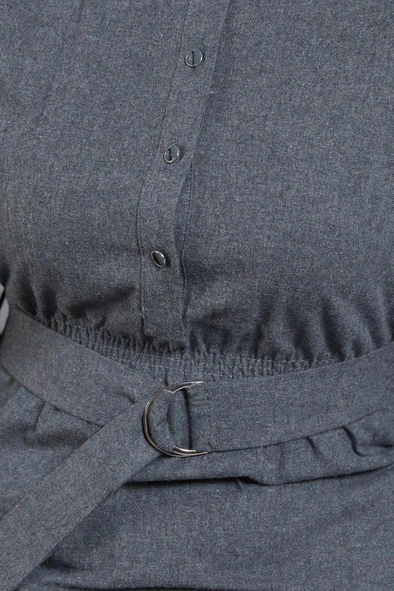 Tesettür giyim LACİVERT KEMERLİ ELBİSE 42268