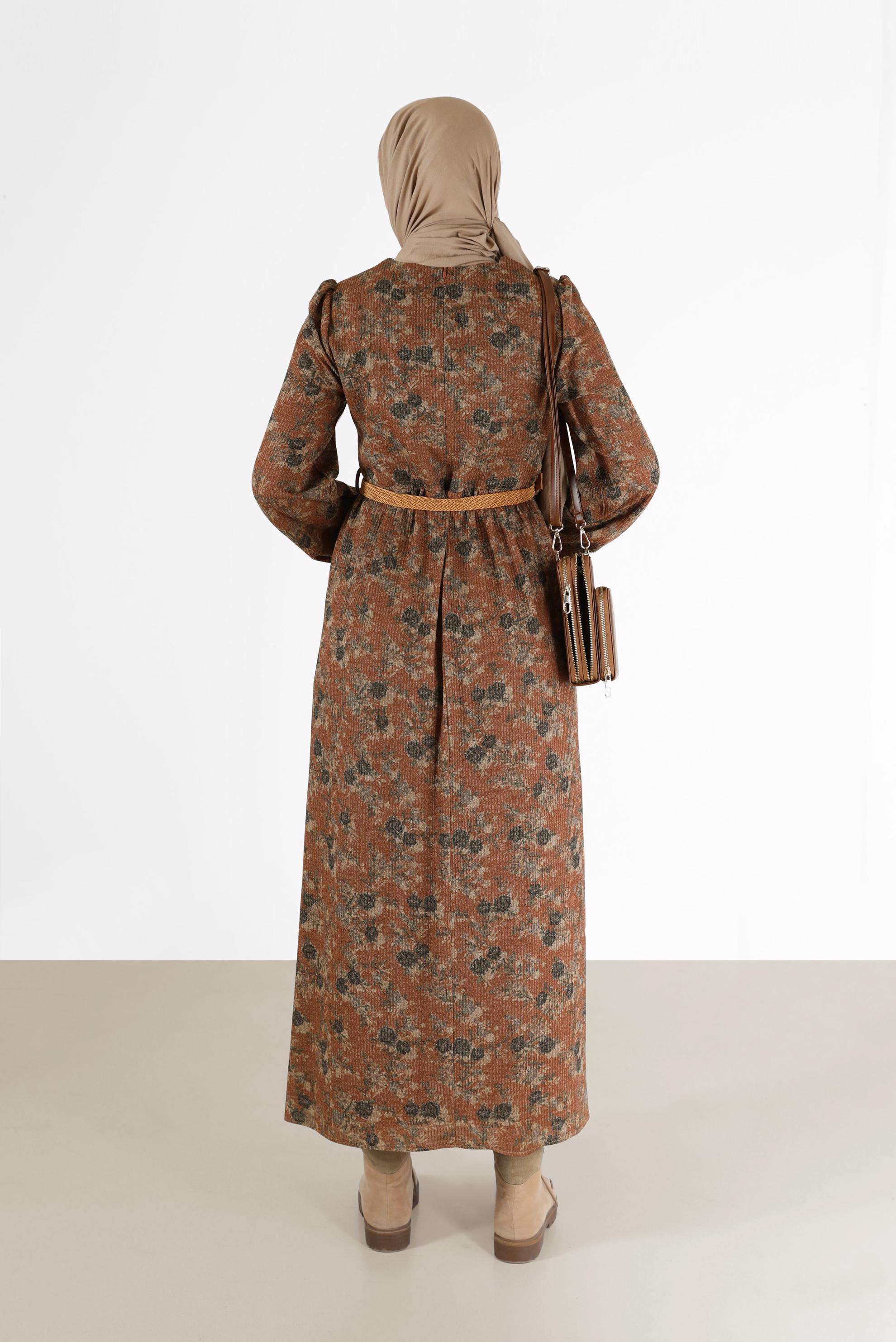 Hijab clothing TABA FLORAL DRESS WITH ELASTIC CUFFS 42296 