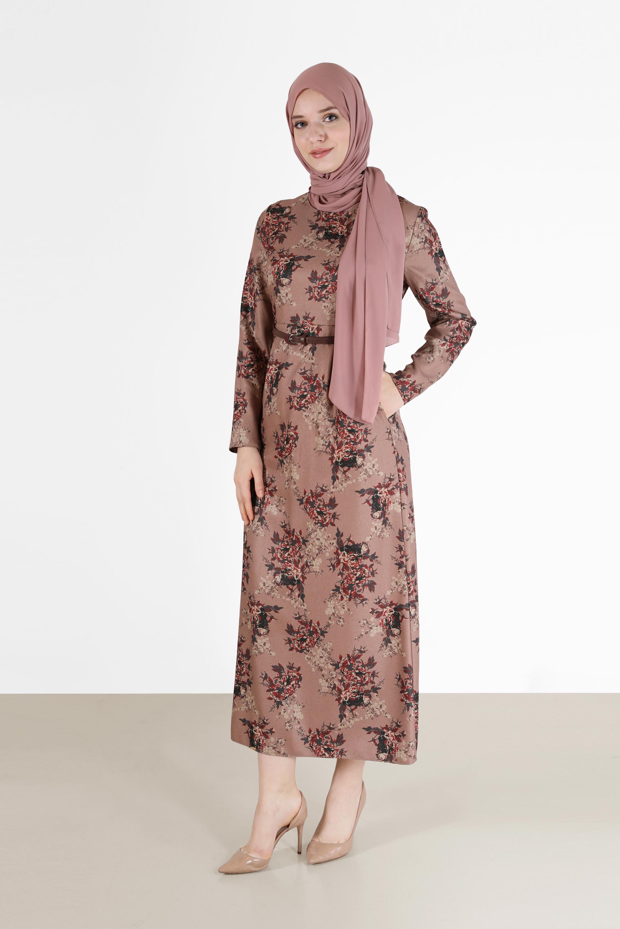 Hijab clothing POWDER FLORAL PATTERN DRESS 42297 