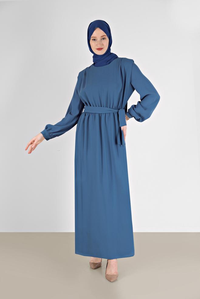 Hijab clothing  BELTED CREPE DRESS 42313  - ALVİNA