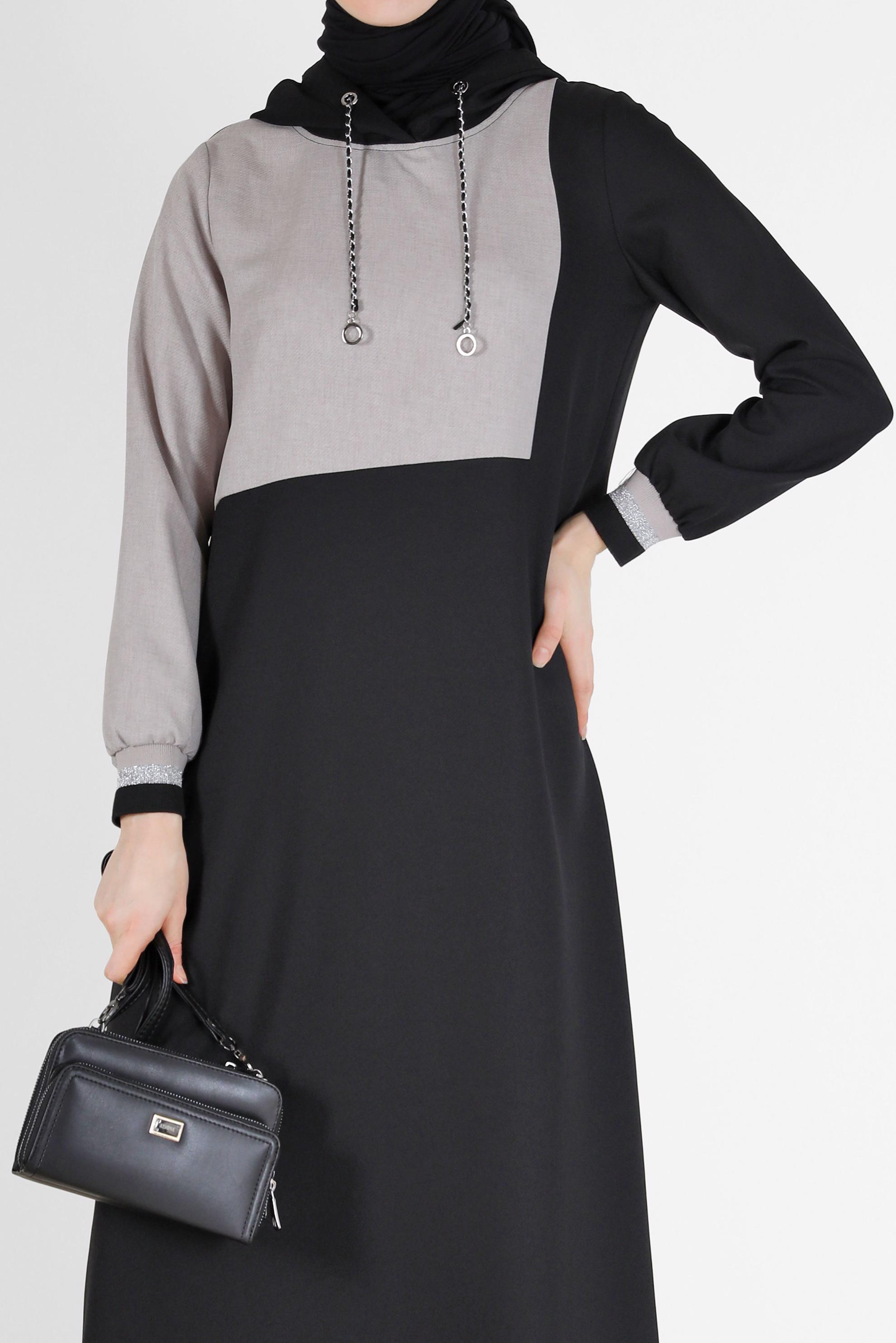 Vêtements hijab NOIR ROBE À CAPUCHE 2 COULEURS 42314