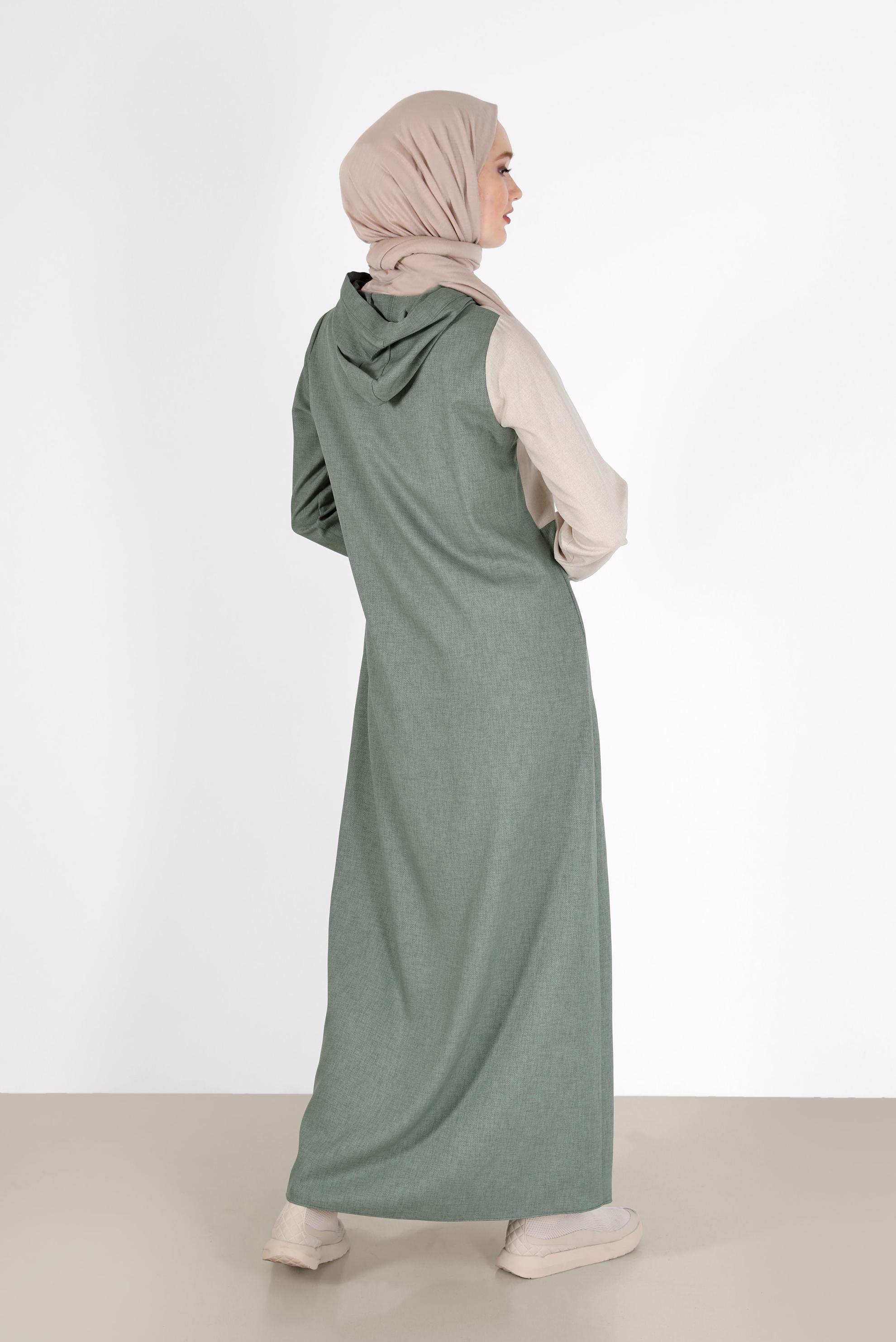 Vêtements hijab KAKI ROBE À CAPUCHE 2 COULEURS 42314