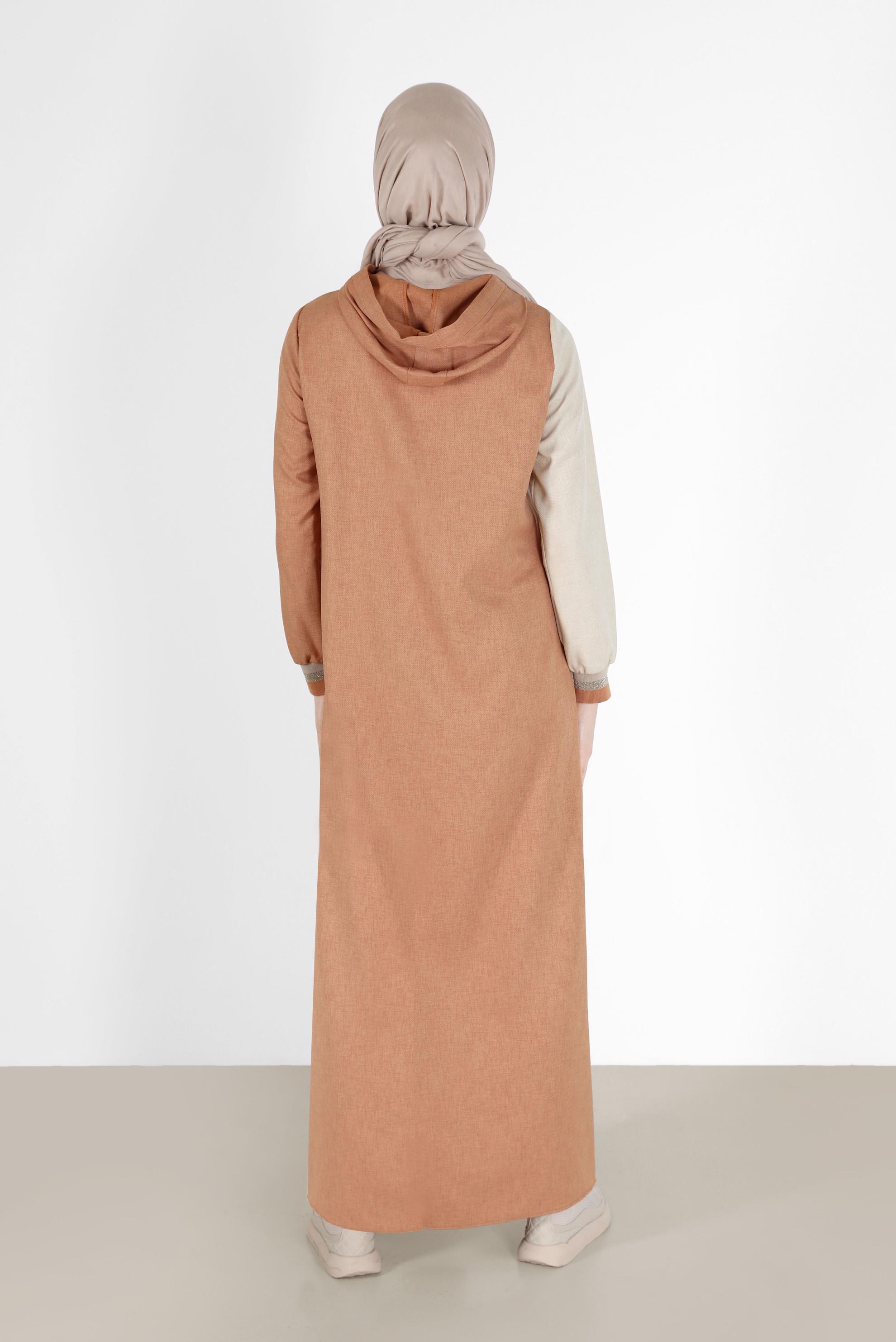 Vêtements hijab BRUN ROBE À CAPUCHE 2 COULEURS 42314