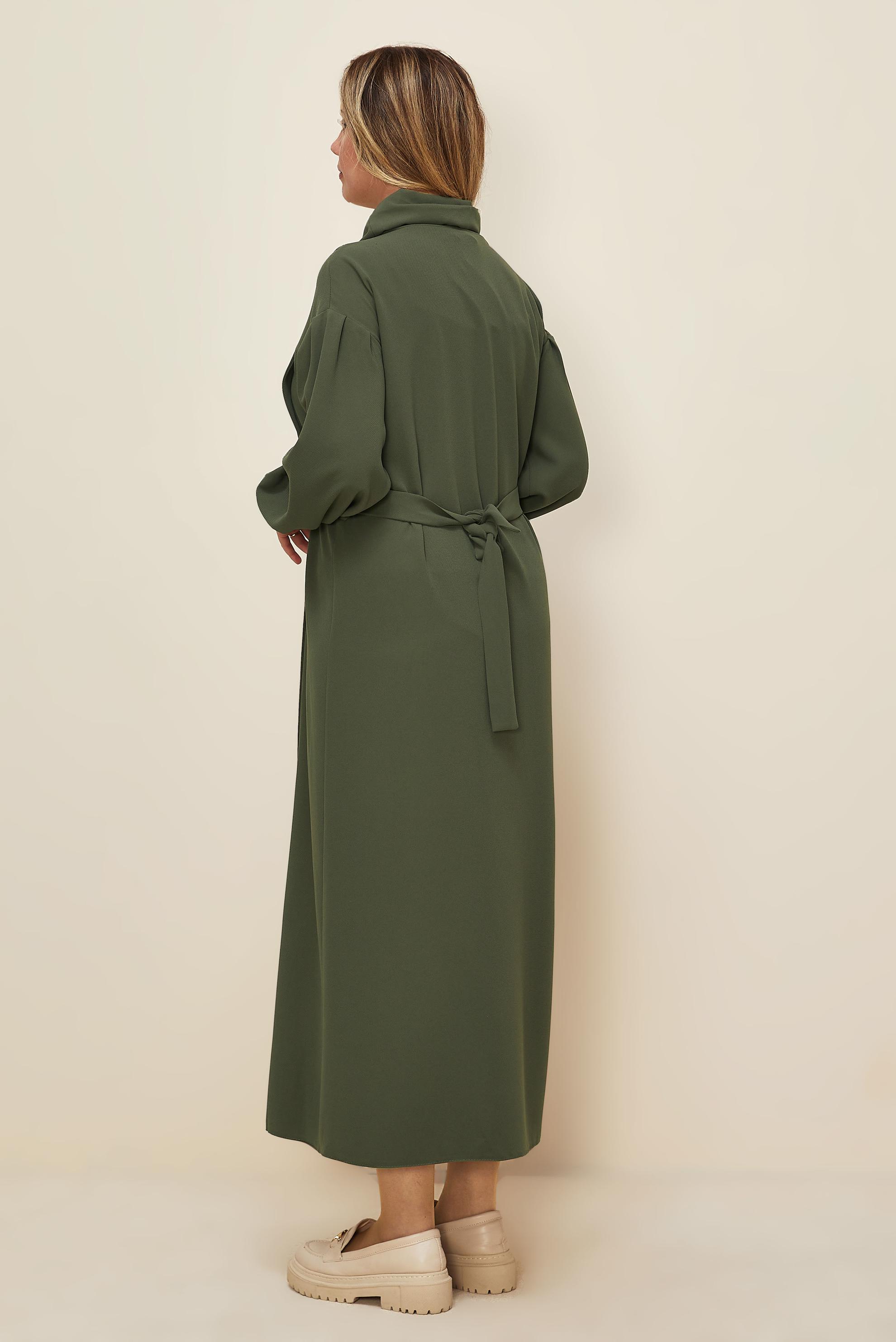Hijab clothing KHAKI BELTED DRESS 42335