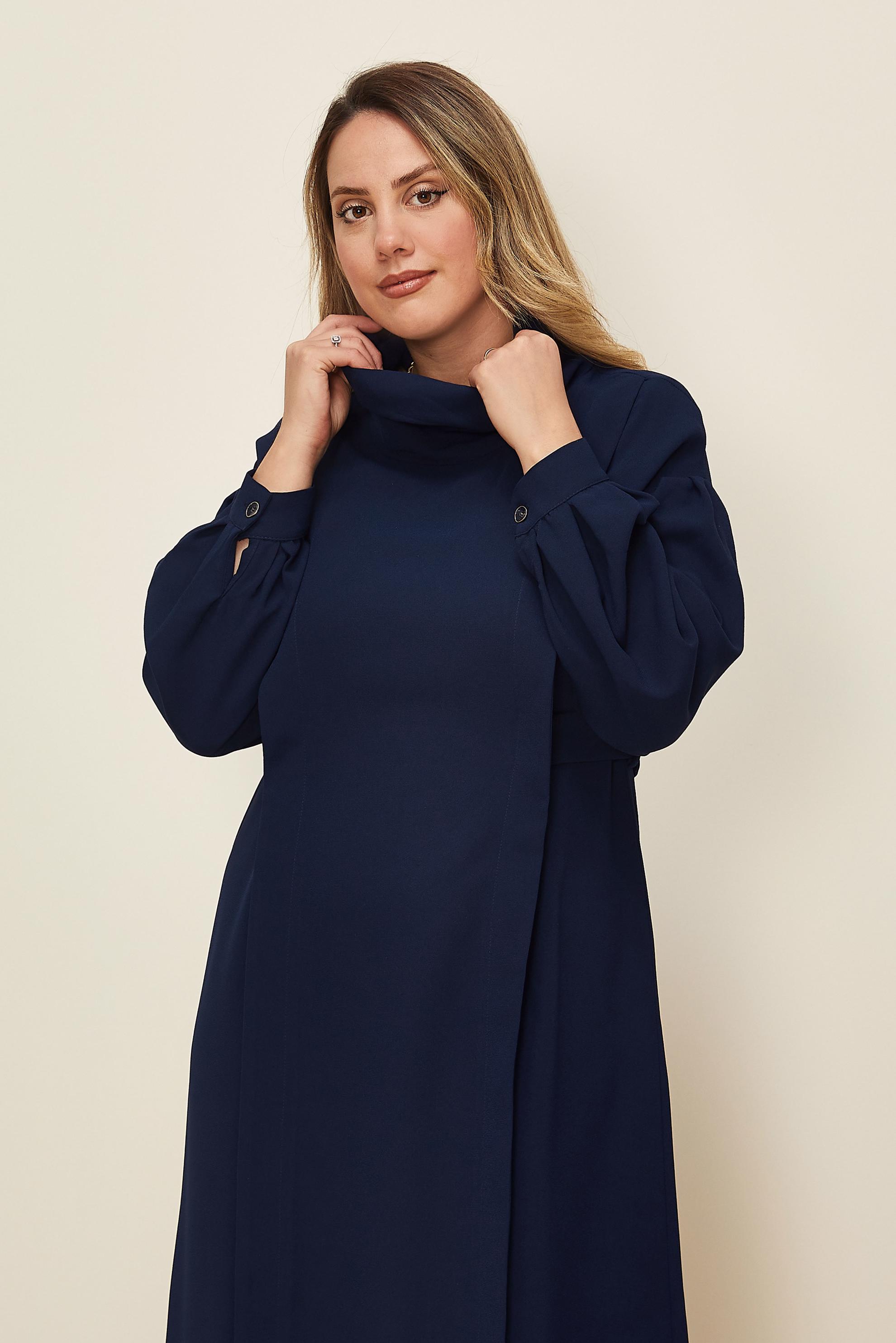 Hijab clothing NAVY BLUE BELTED DRESS 42335