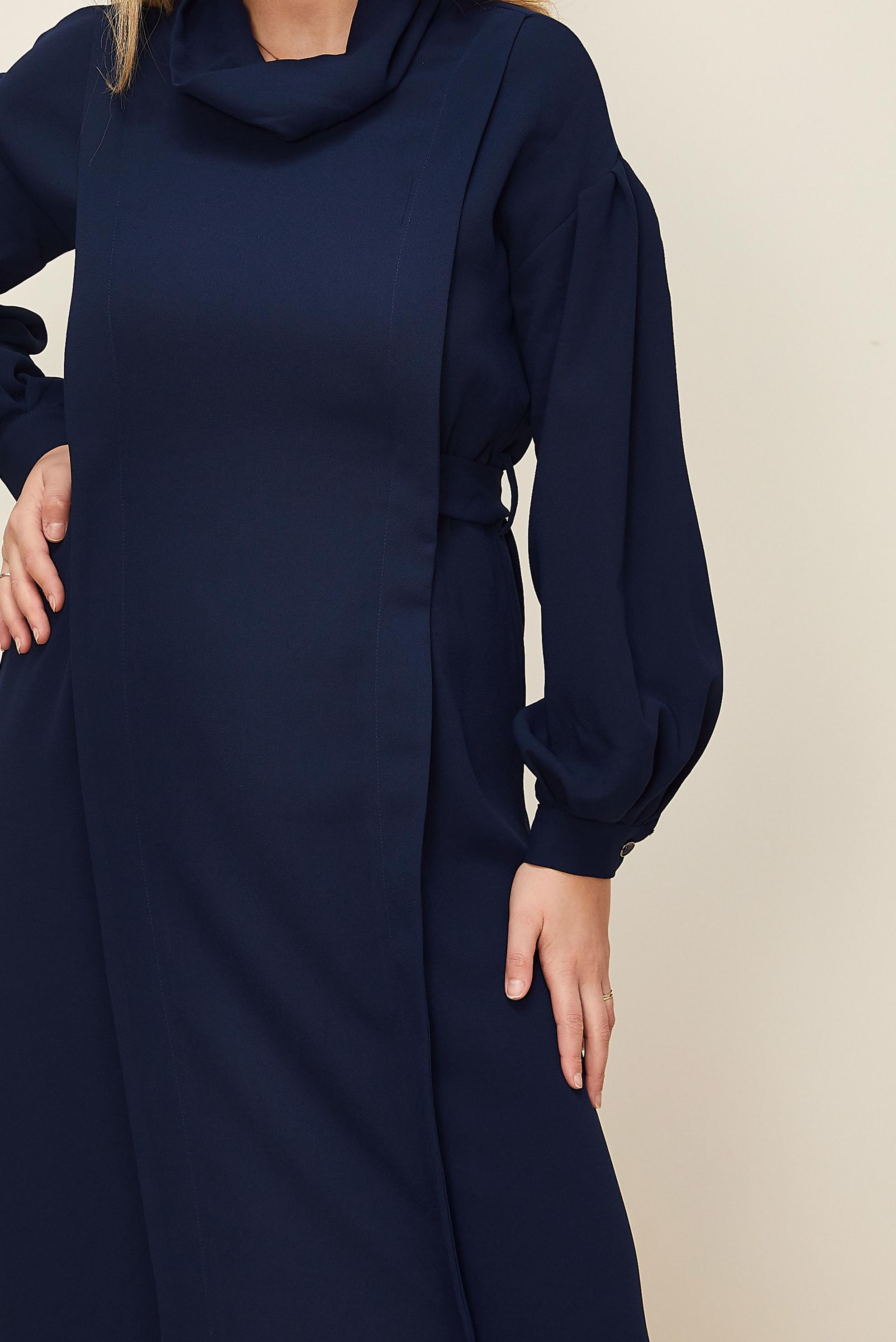 Hijab clothing NAVY BLUE BELTED DRESS 42335