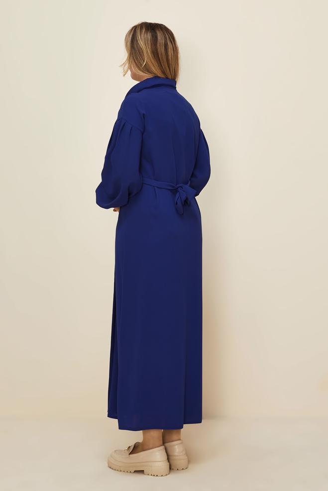 Hijab clothing BLUE BELTED DRESS 42335 - ALVİNA
