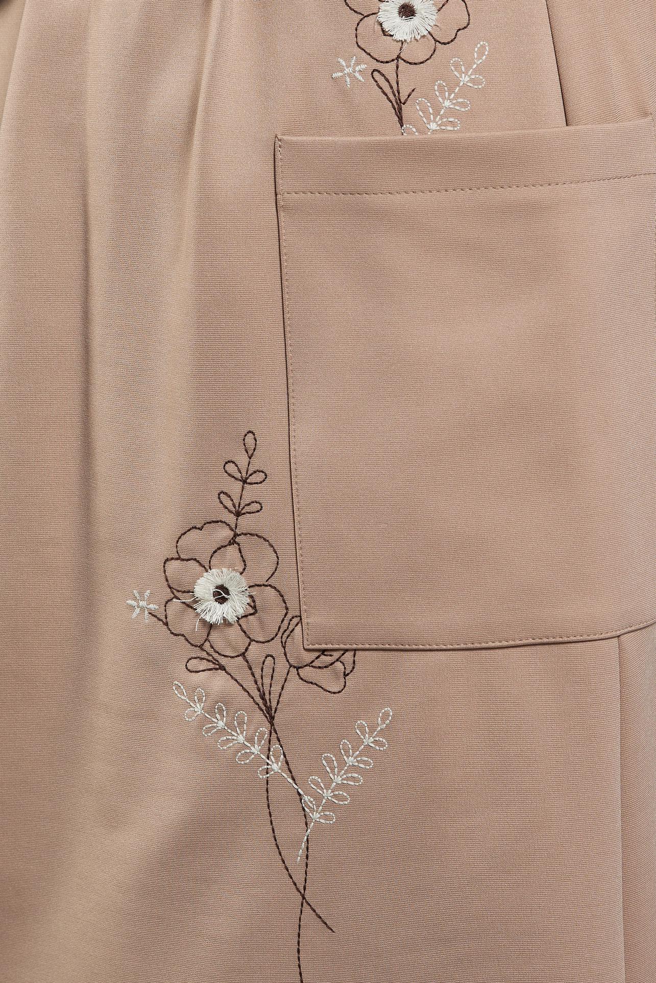 Tesettür giyim BEJ KUŞAKLI ELBİSE 42434