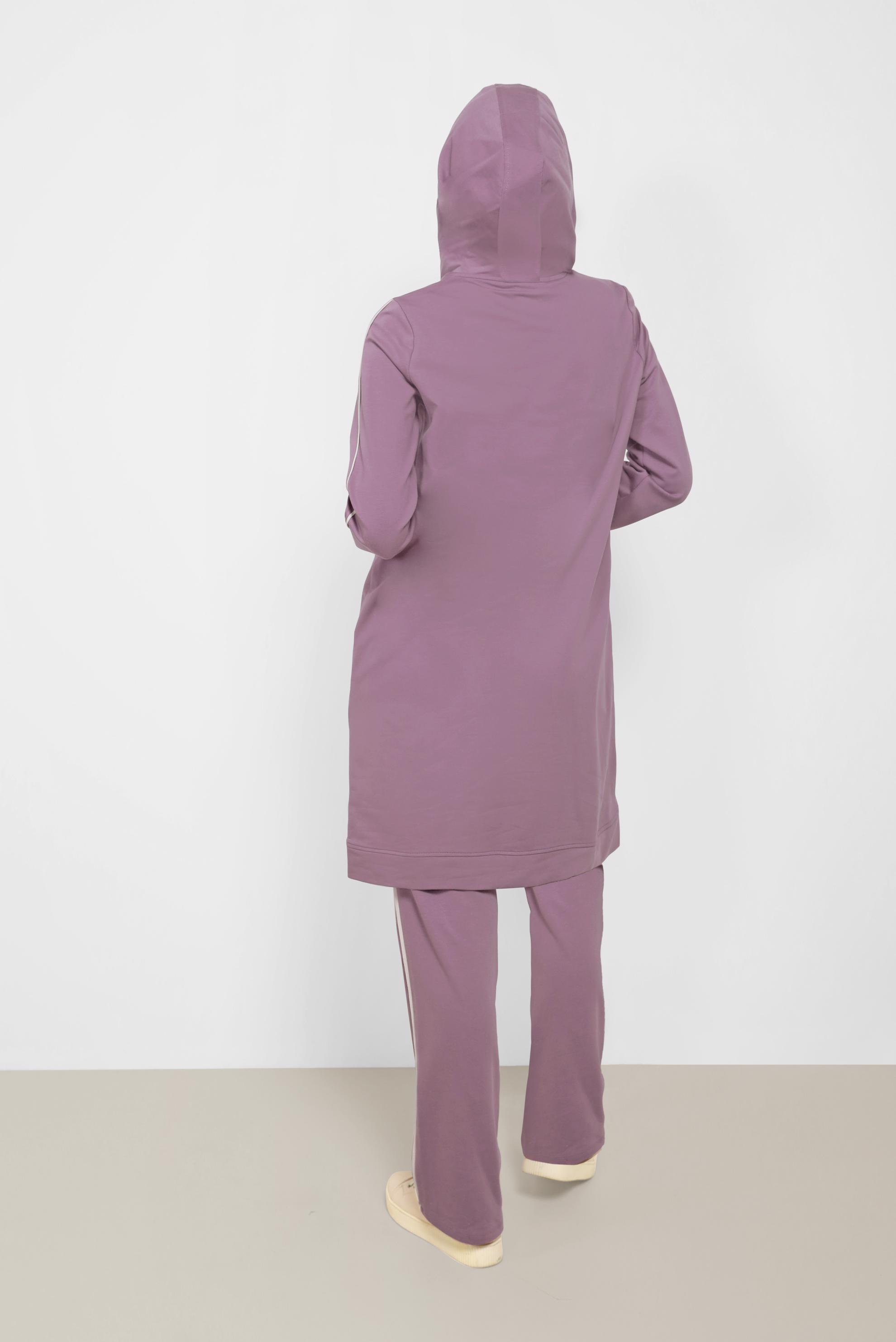 Tesettür giyim MOR KAPÜŞONLU İKİLİ EŞOFMAN TAKIMI 42243 