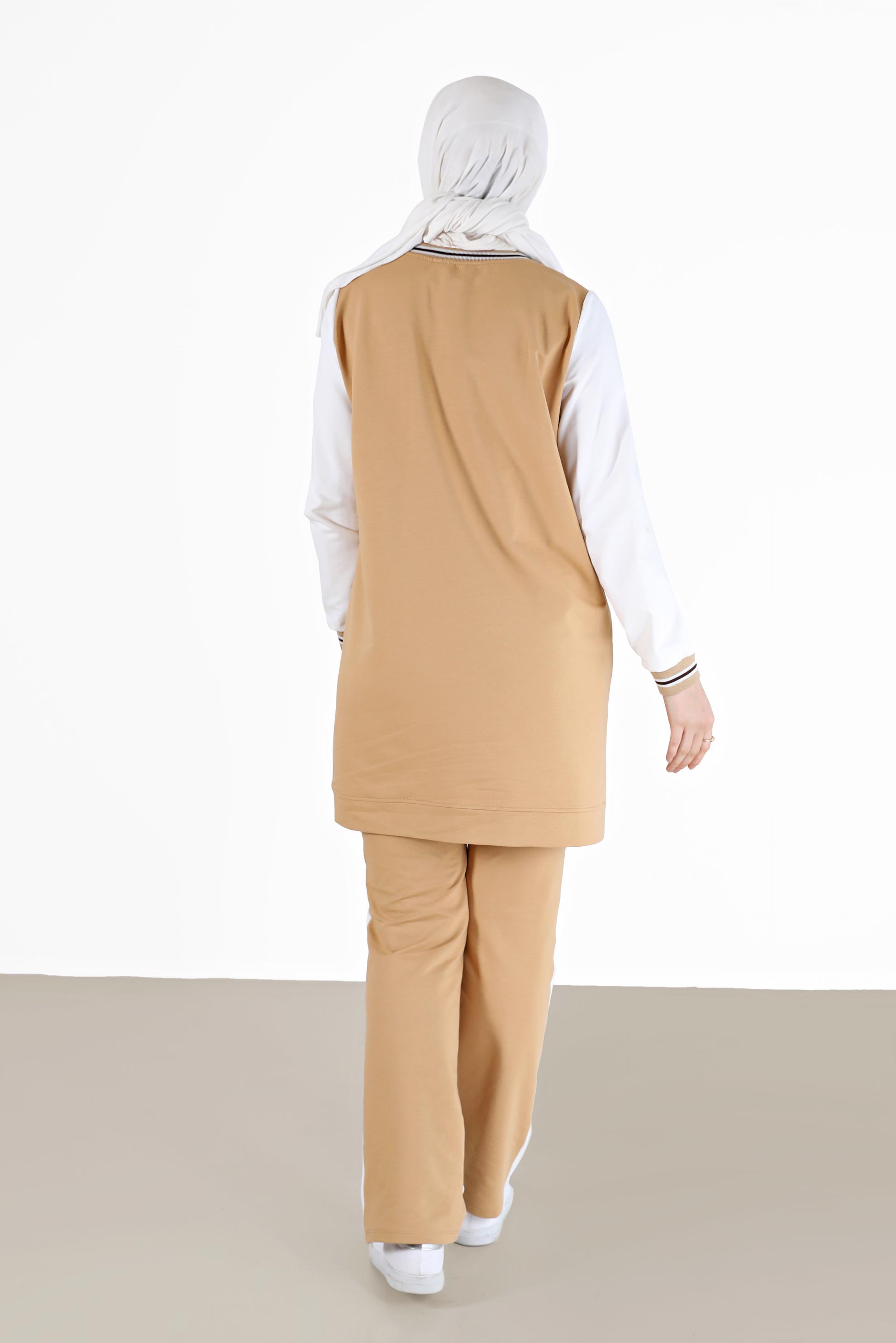 Vêtements hijab BRUN ENSEMBLE DE SURVÊTEMENT 2 PIÈCES AVEC POCHE 42269