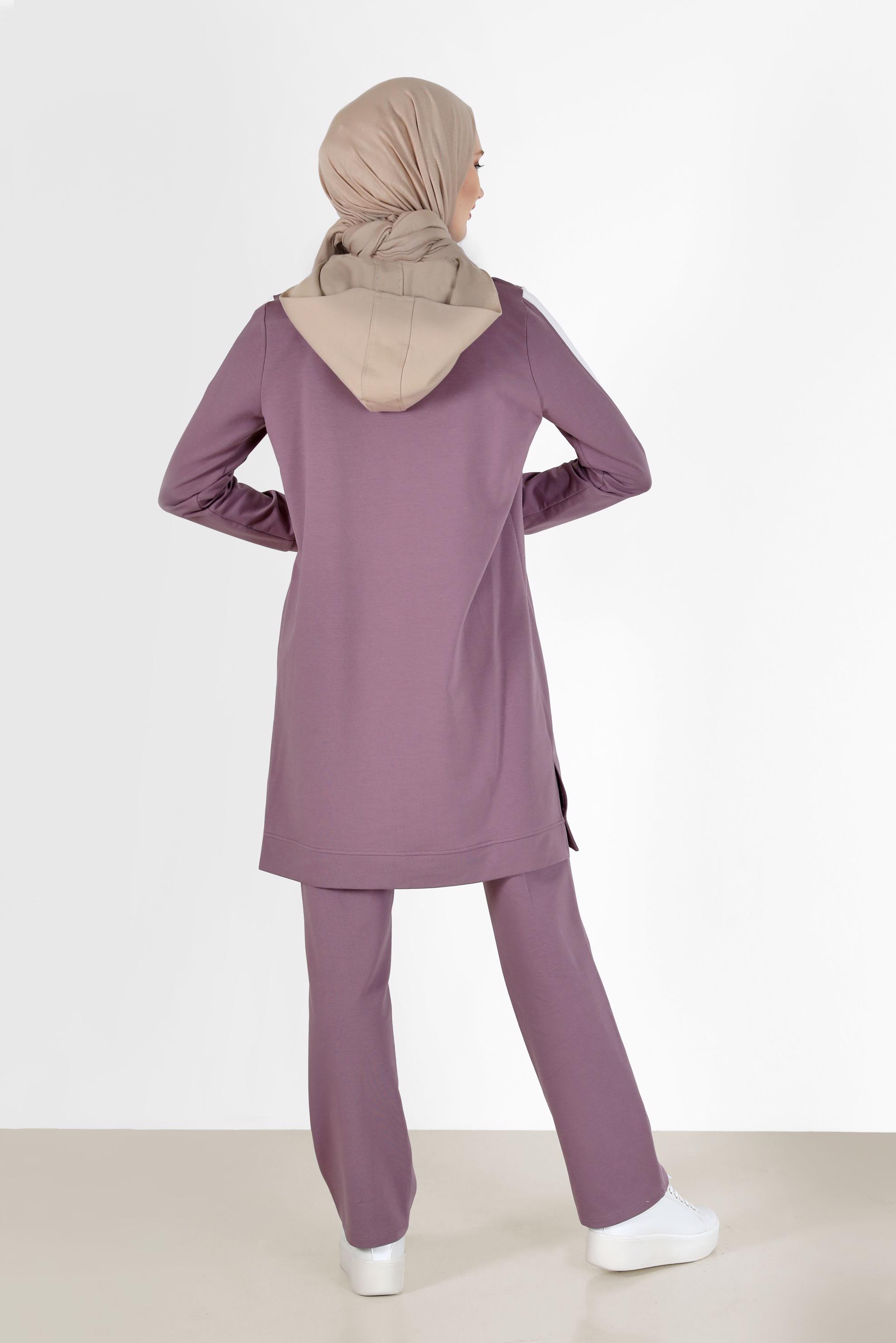 Vêtements hijab POURPRE ENSEMBLE DE SURVÊTEMENT 2 PIÈCES À CAPUCHE AVEC PANTALON 42270
