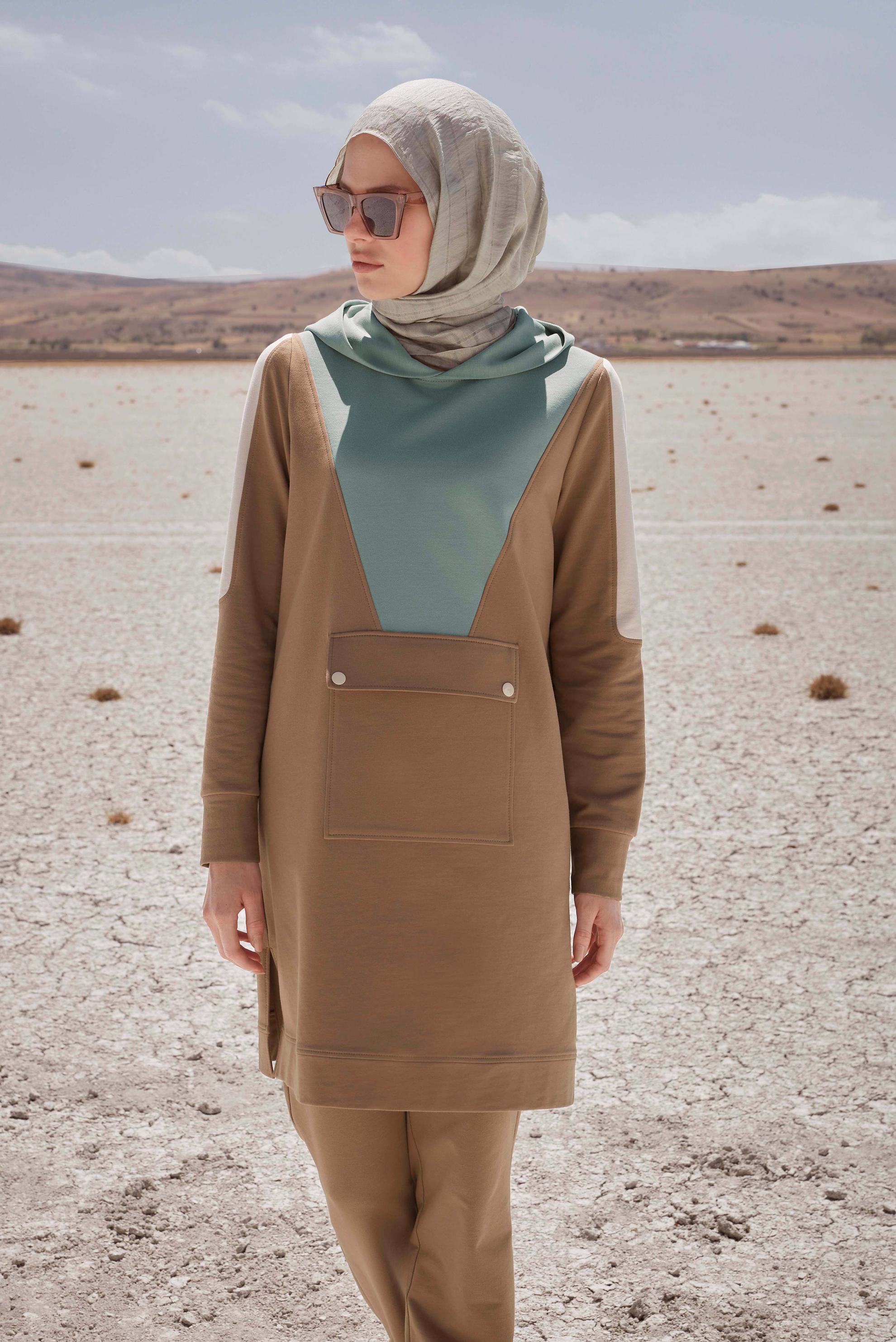 Vêtements hijab BRUN ENSEMBLE DE SURVÊTEMENT 2 PIÈCES À CAPUCHE AVEC PANTALON 42270