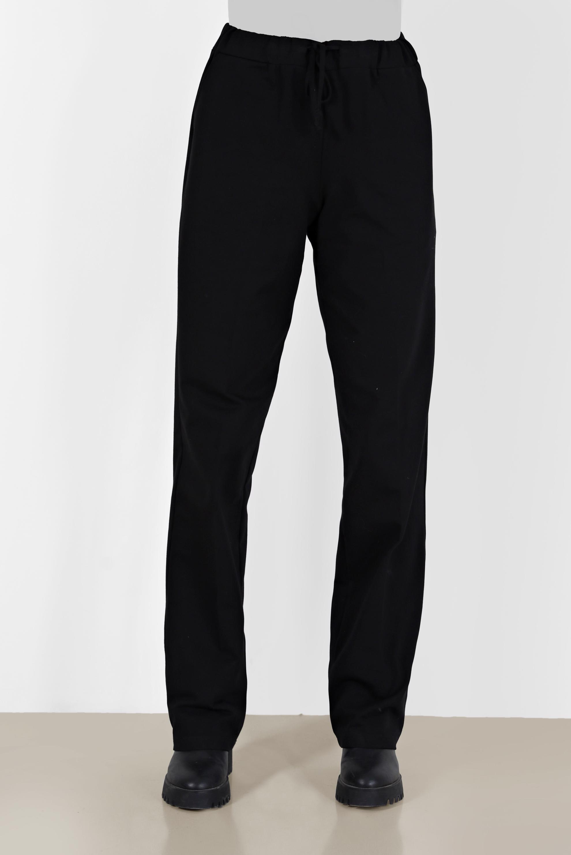Vêtements hijab NOIR PANTALON DE SURVÊTEMENT EN COTON TAILLE ÉLASTIQUE 70309