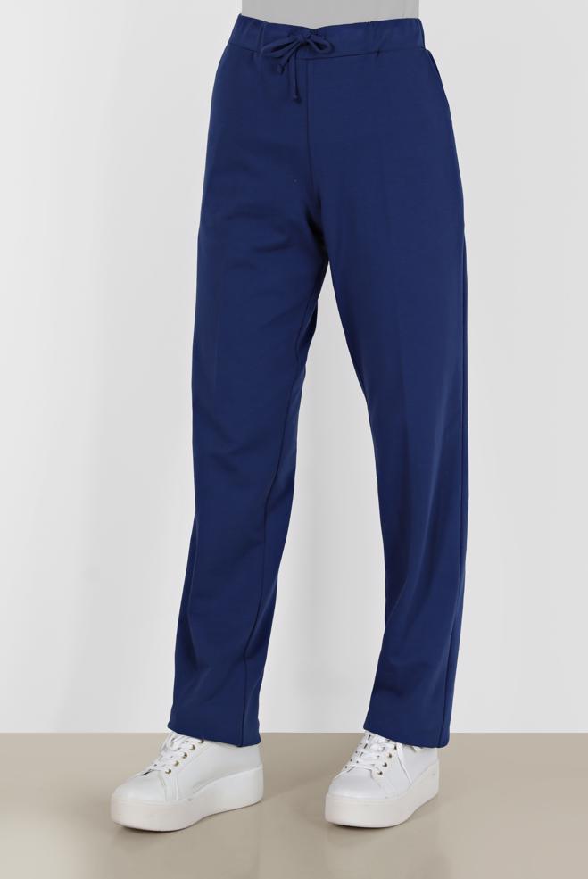 Vêtements hijab BLEU MARINE PANTALON DE SURVÊTEMENT EN COTON TAILLE ÉLASTIQUE 70309 - ALVİNA