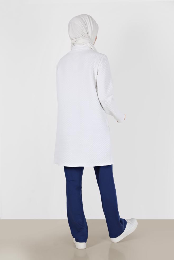 Vêtements hijab BLEU MARINE PANTALON DE SURVÊTEMENT EN COTON TAILLE ÉLASTIQUE 70309 - ALVİNA