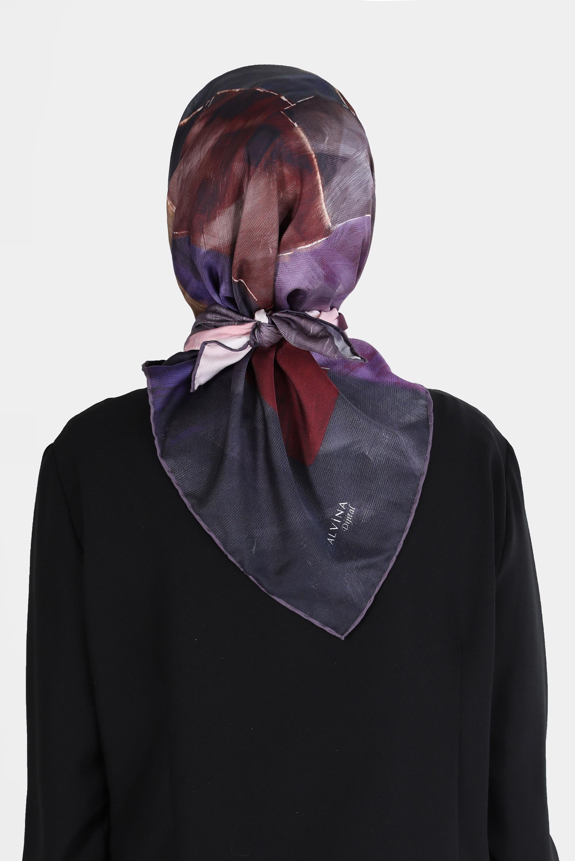 Tesettür giyim MOR ALVİNA DİJİTAL TWİLL EŞARP 8094 