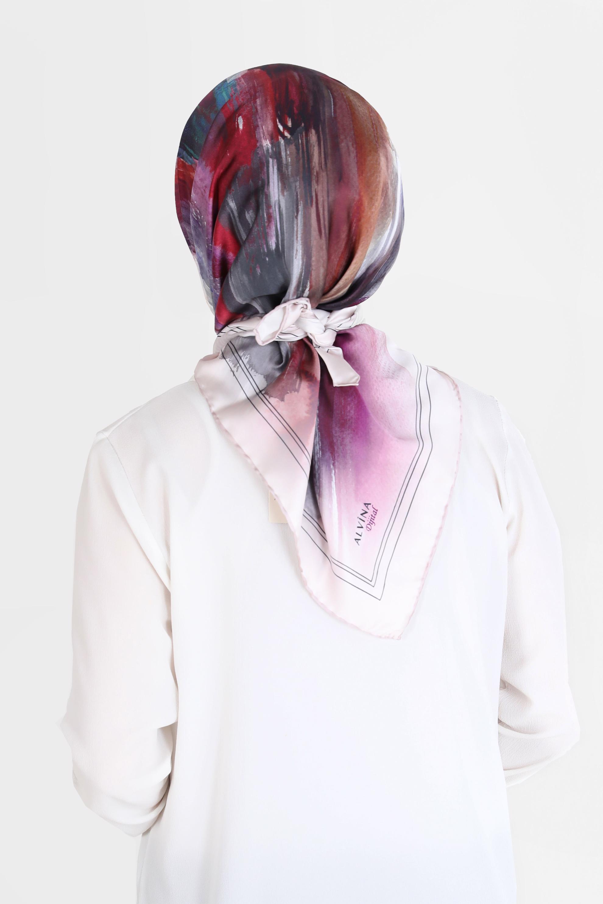 Tesettür giyim PUDRA ALVİNA DİJİTAL SURA EŞARP 8095 