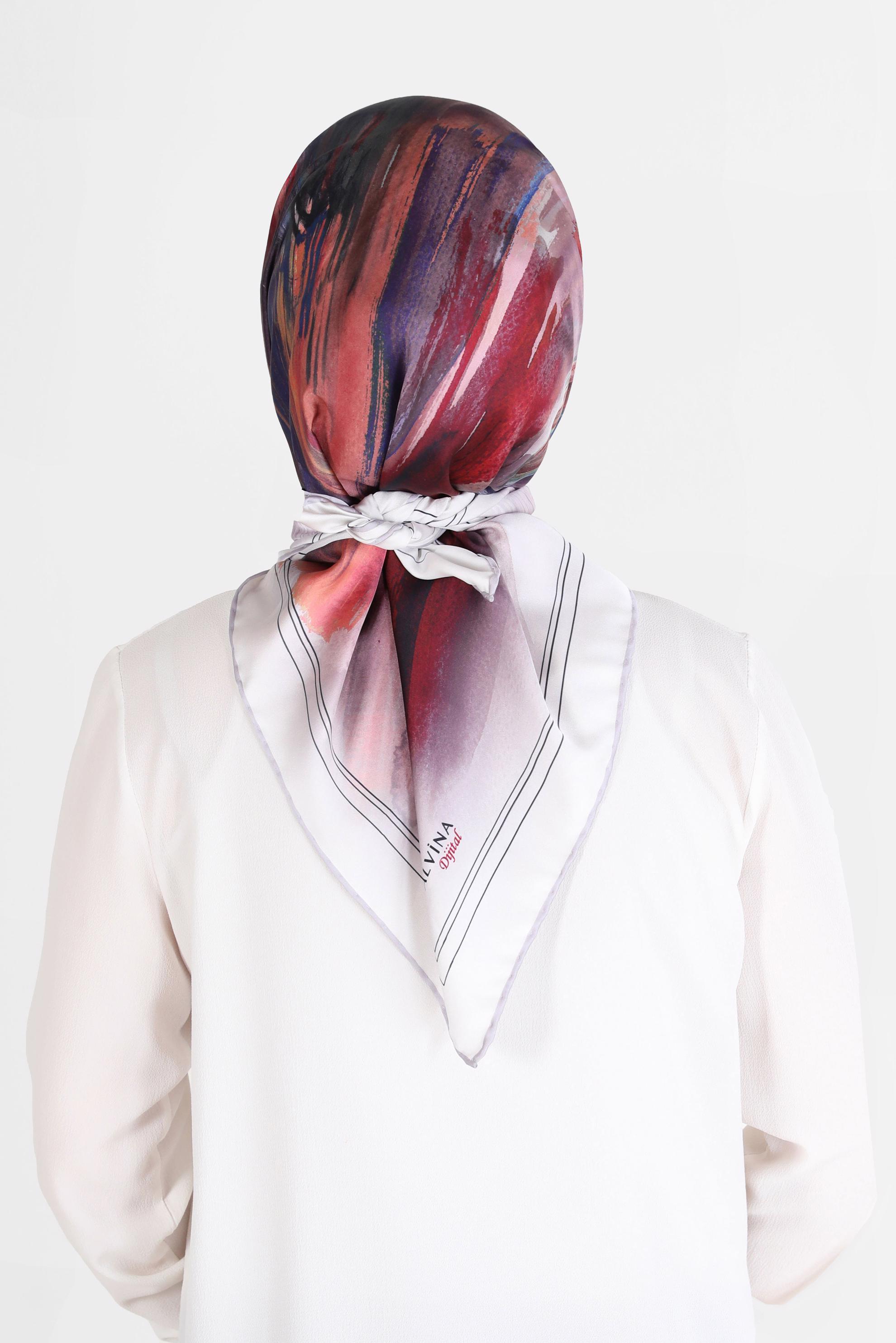 Tesettür giyim MOR ALVİNA DİJİTAL SURA EŞARP 8095 