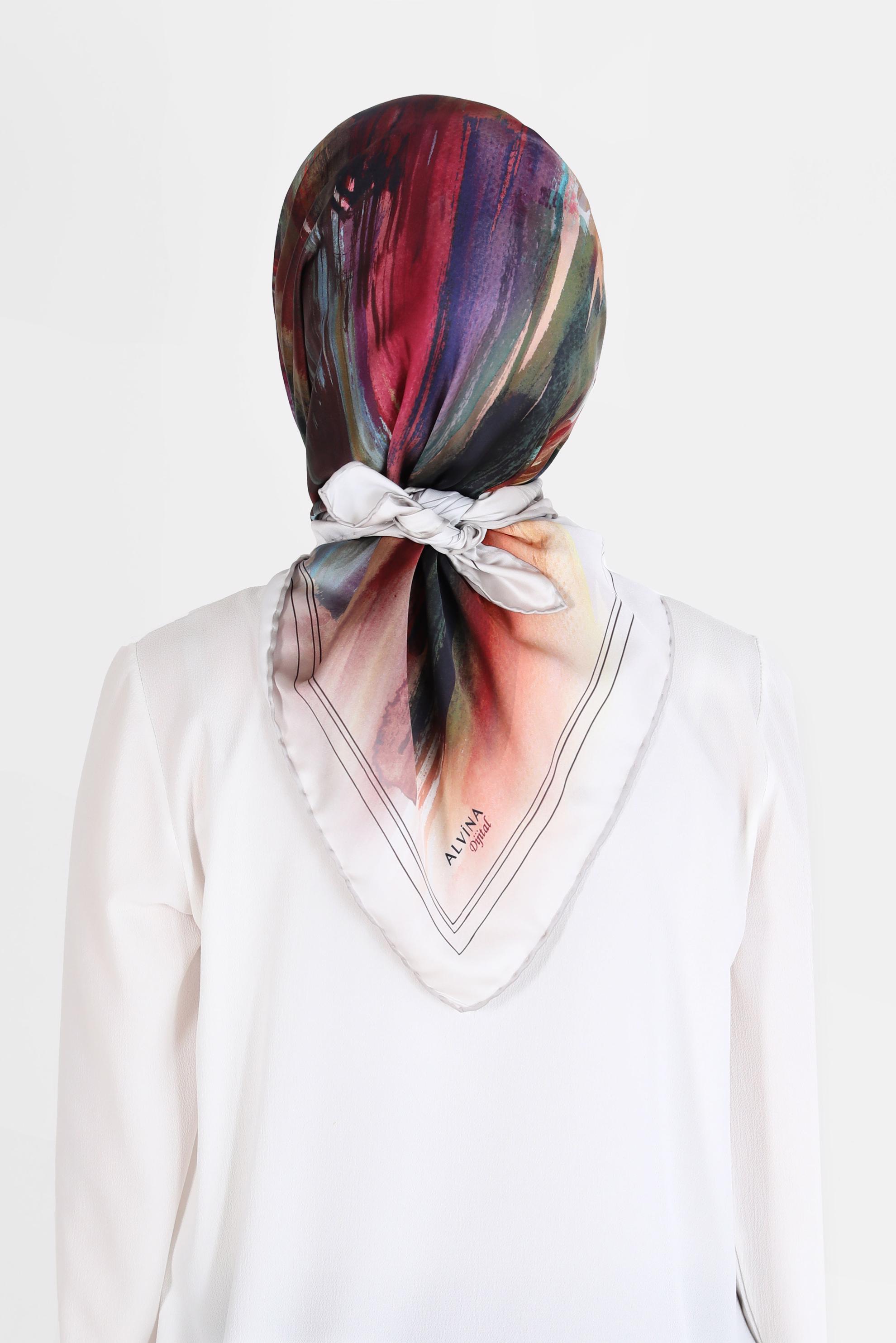 Tesettür giyim YEŞİL ALVİNA DİJİTAL SURA EŞARP 8095 