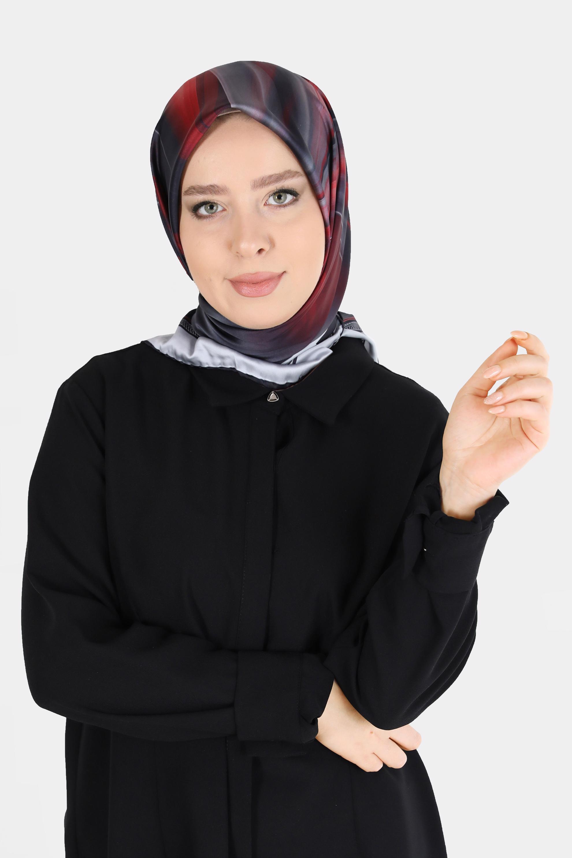 Tesettür giyim SİYAH ALVİNA DİJİTAL SURA EŞARP 8096 