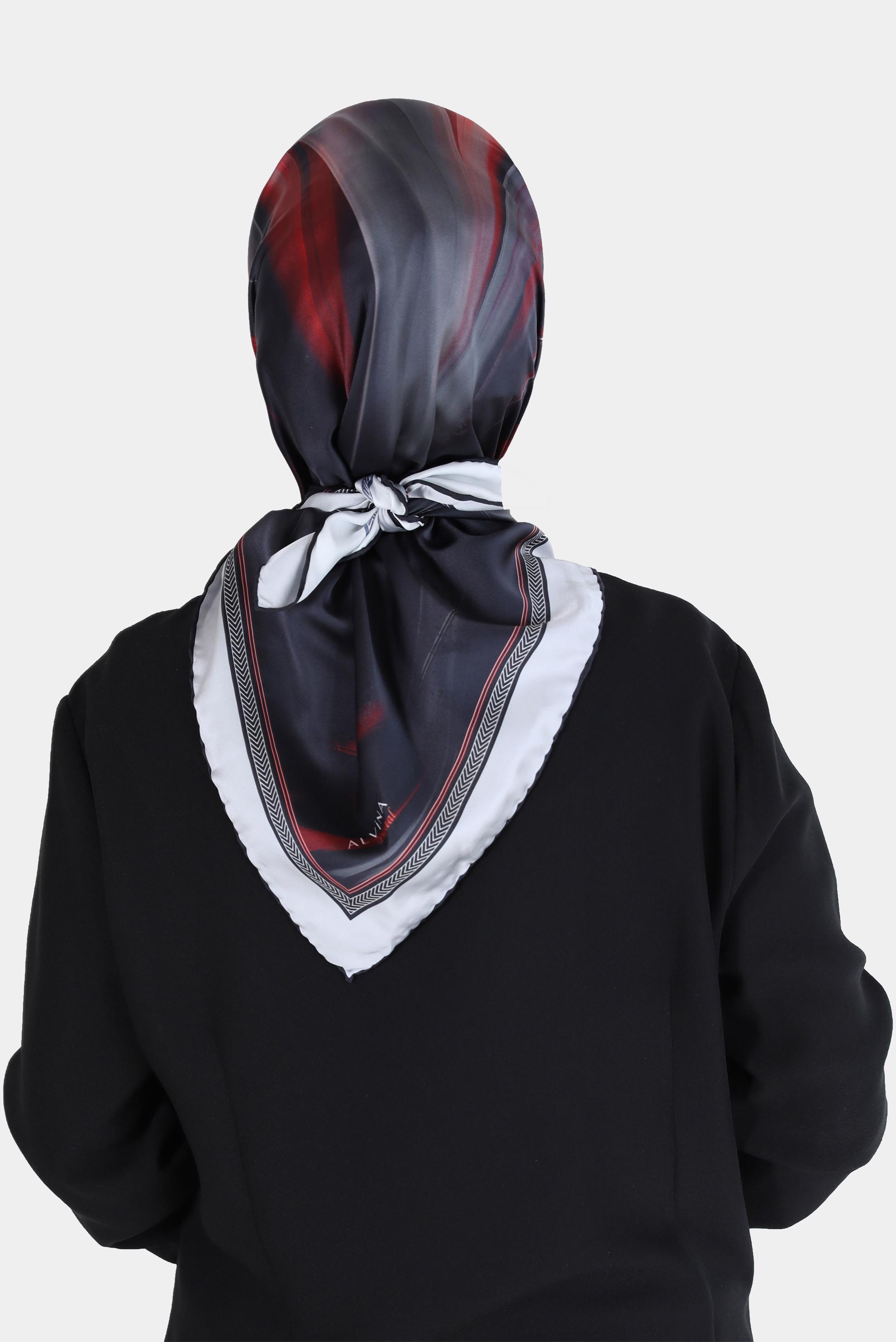 Tesettür giyim SİYAH ALVİNA DİJİTAL SURA EŞARP 8096 