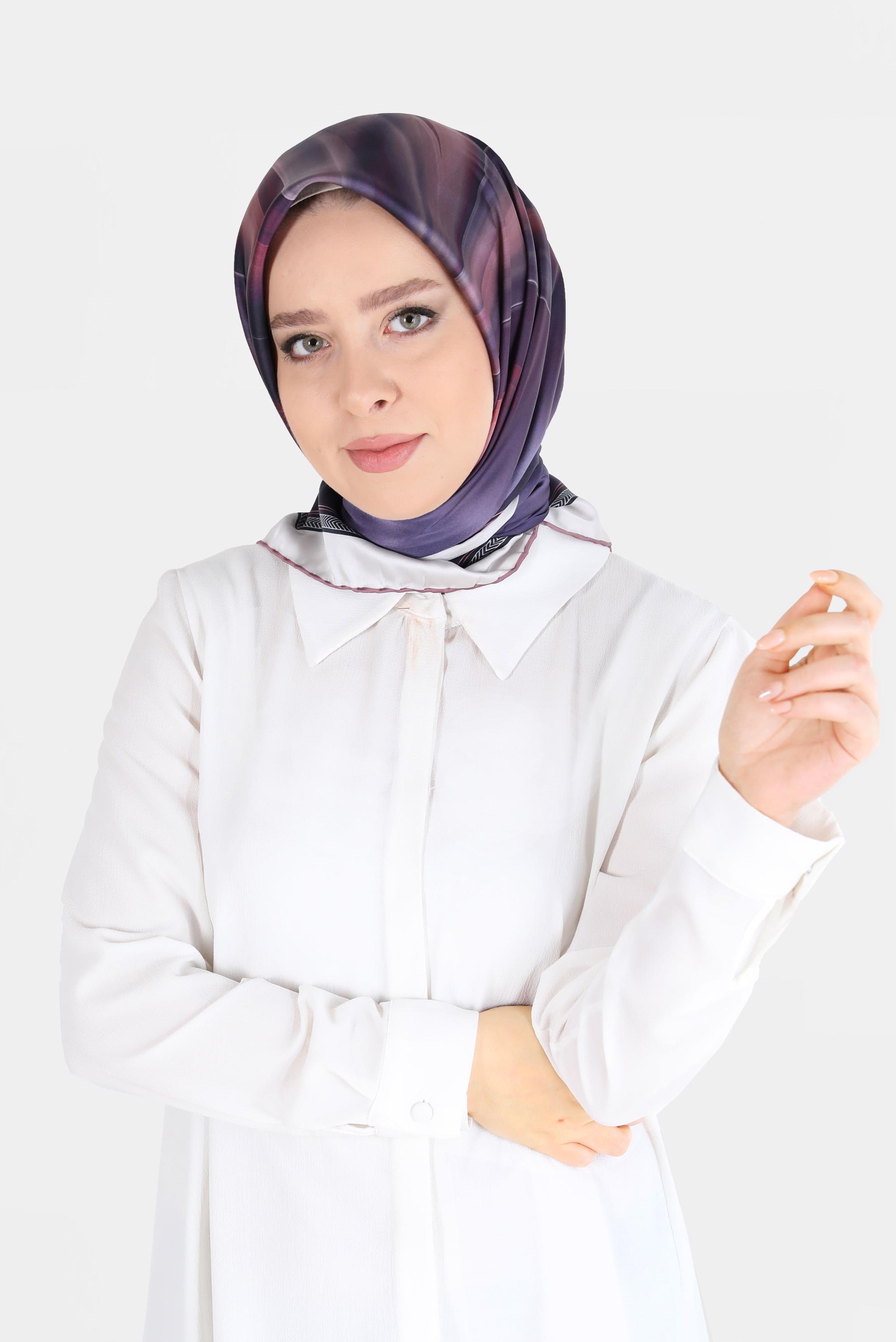 Tesettür giyim MOR ALVİNA DİJİTAL SURA EŞARP 8096 