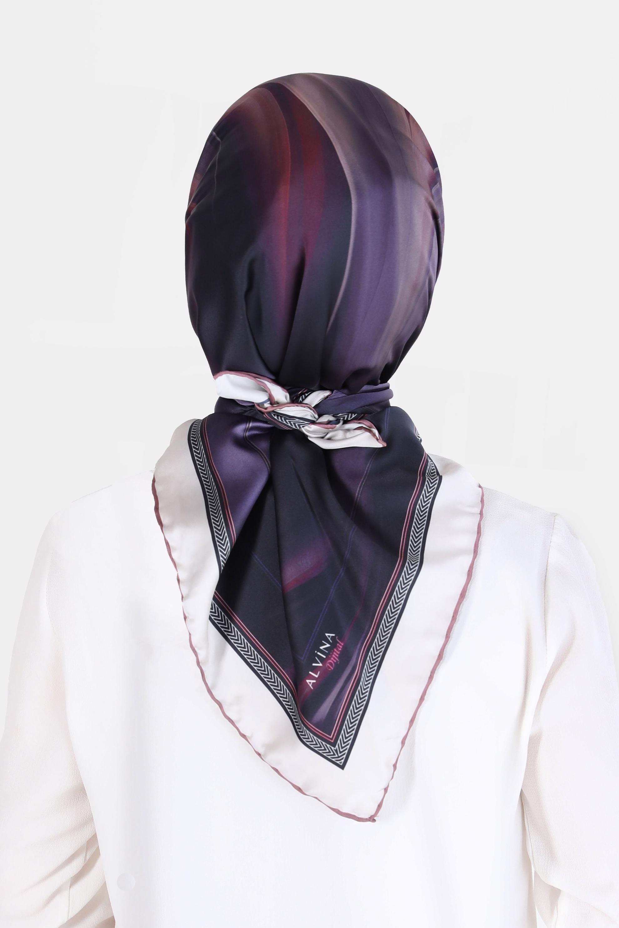 Tesettür giyim MOR ALVİNA DİJİTAL SURA EŞARP 8096 