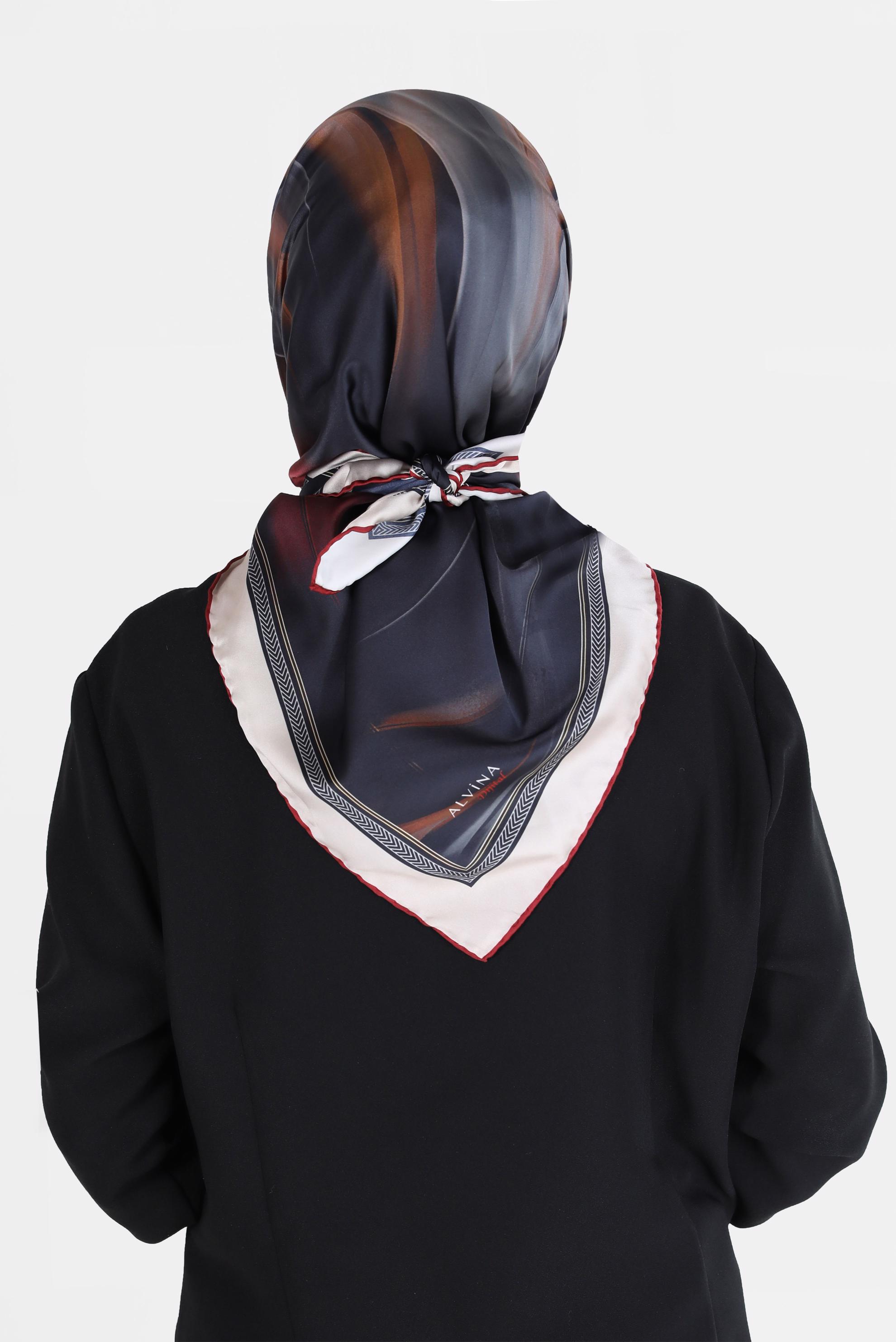 Tesettür giyim BORDO ALVİNA DİJİTAL SURA EŞARP 8096 