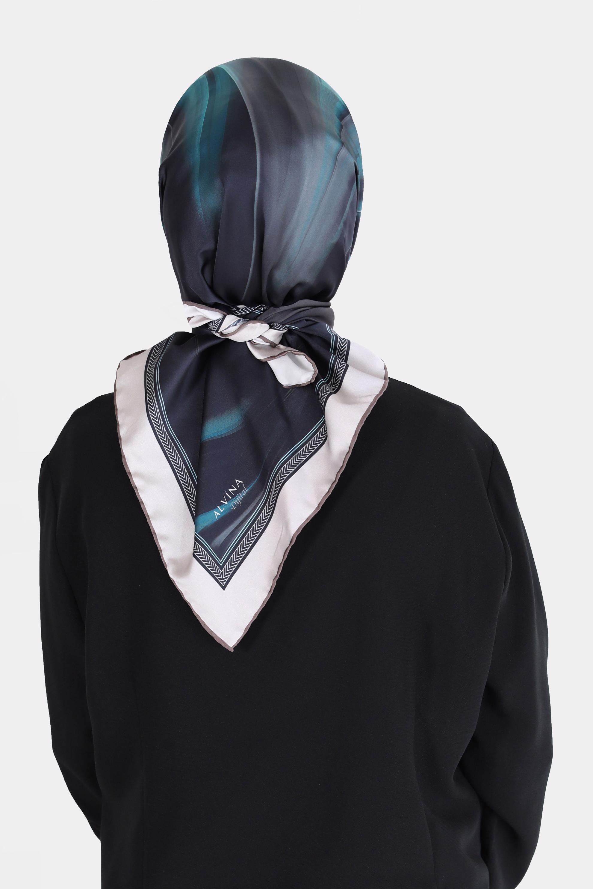 Tesettür giyim KAHVE ALVİNA DİJİTAL SURA EŞARP 8096 