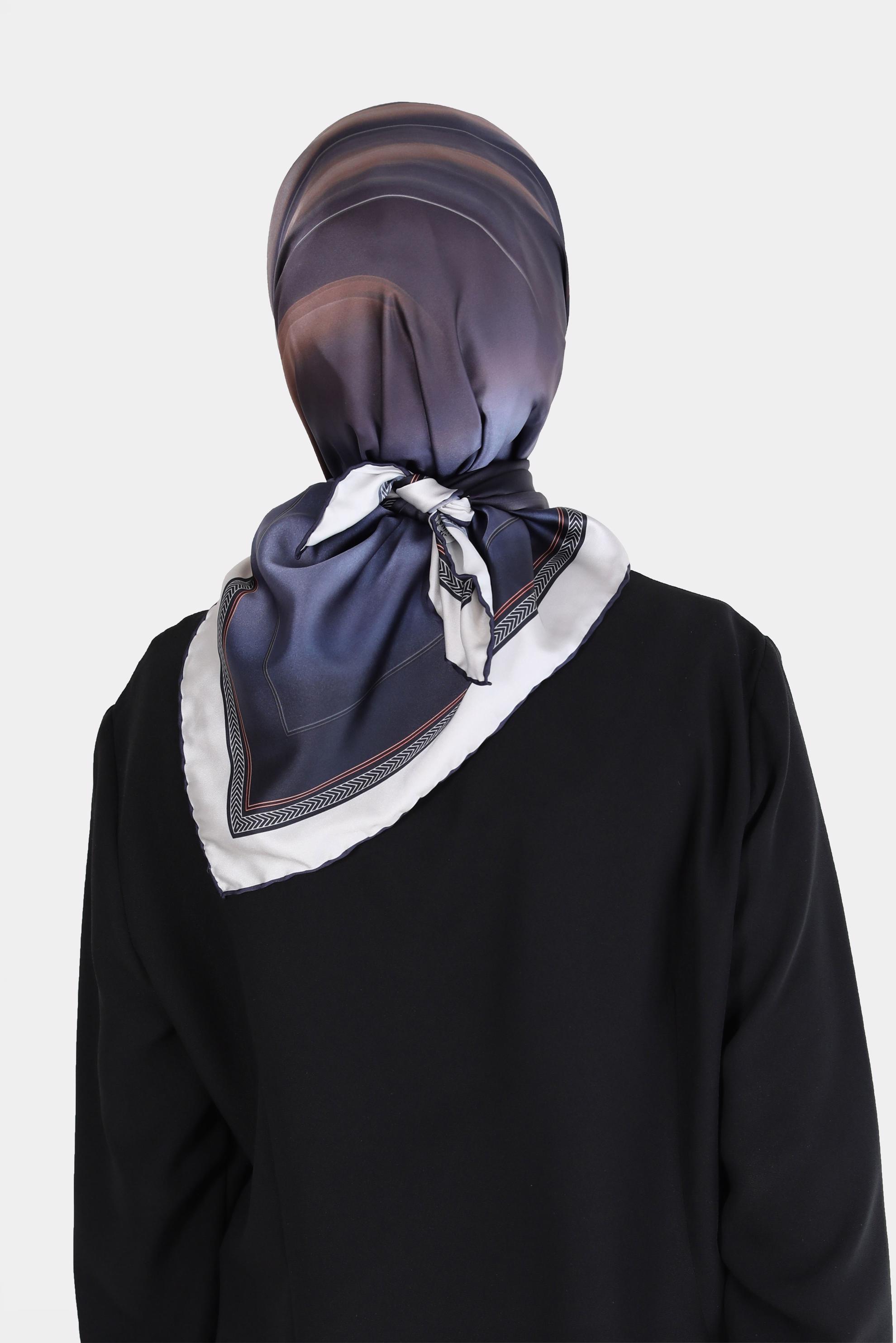 Tesettür giyim VİZON ALVİNA DİJİTAL SURA EŞARP 8096 